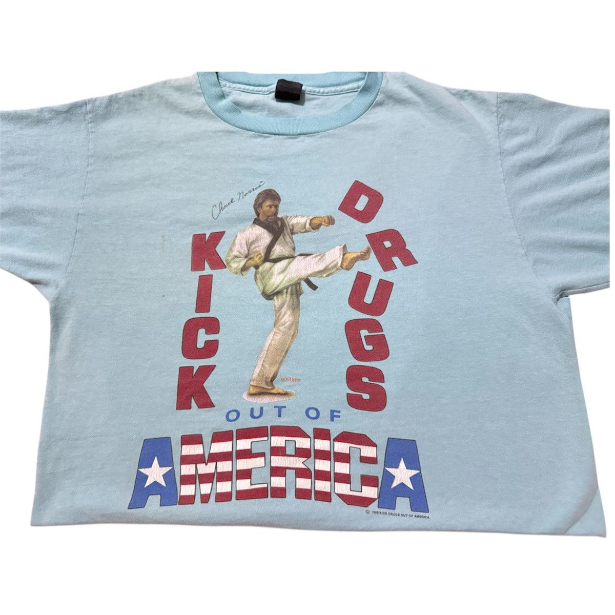Other Vintage 90s Chuck Norris Kick Drugs Out of America T Shirt Size US M / EU 48-50 / 2 - 1 Thumbnail