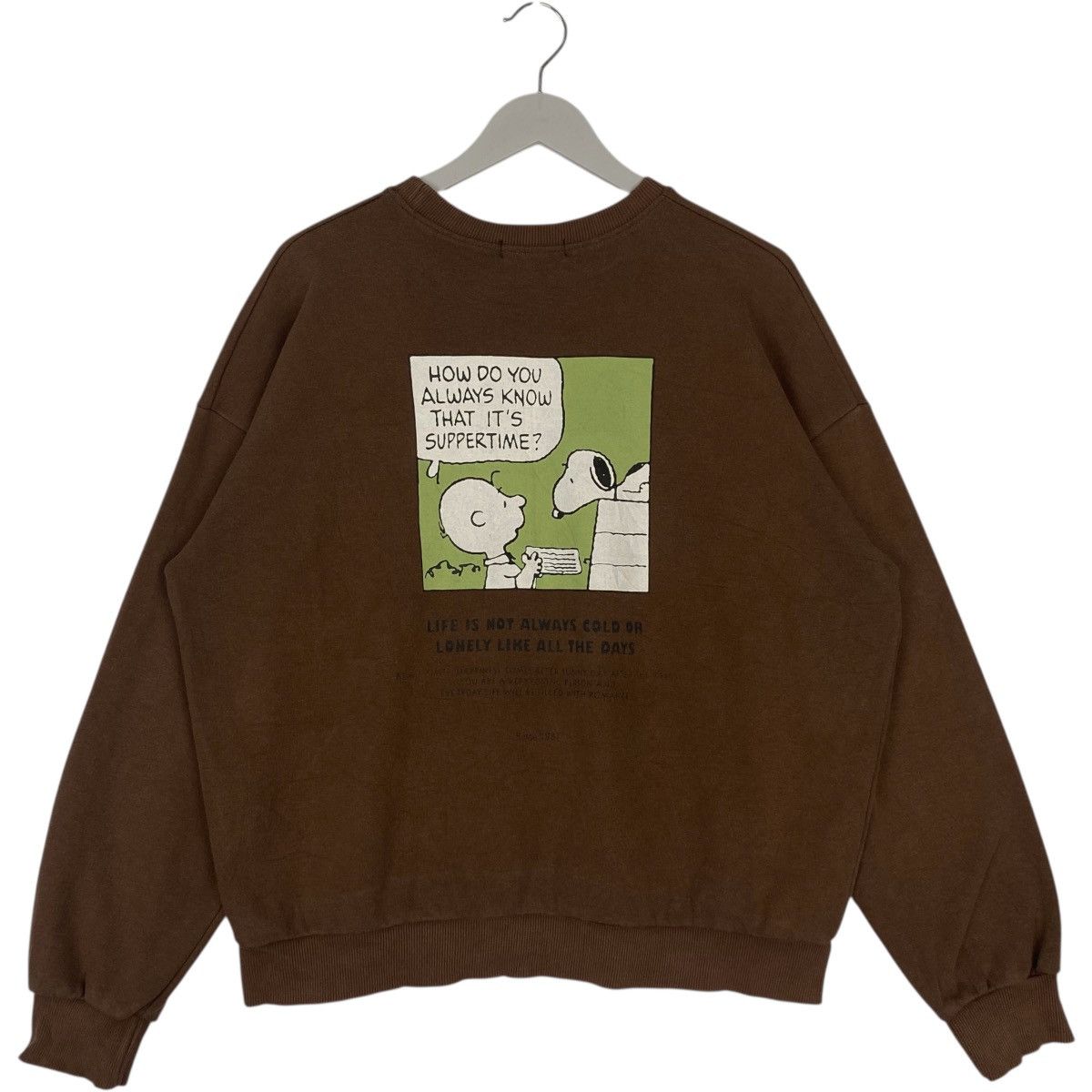 Other Vintage Peanuts Snoopy Printed Crewneck Sweatshirt Brown Size US L / EU 52-54 / 3 - 6 Thumbnail
