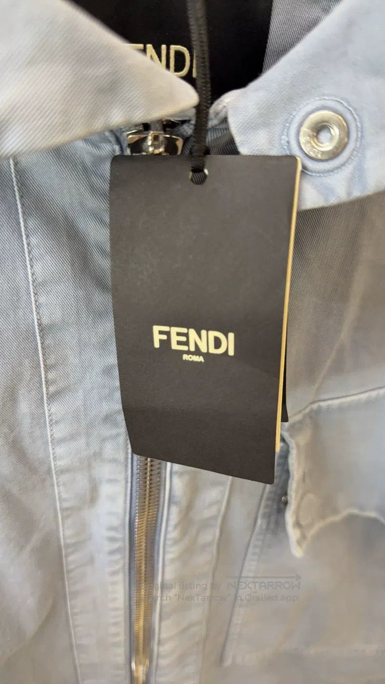 Fendi Fendi Men's Solid Color Hooded Zip-Up Long Sleeve Jacket Size US L / EU 52-54 / 3 - 5 Thumbnail
