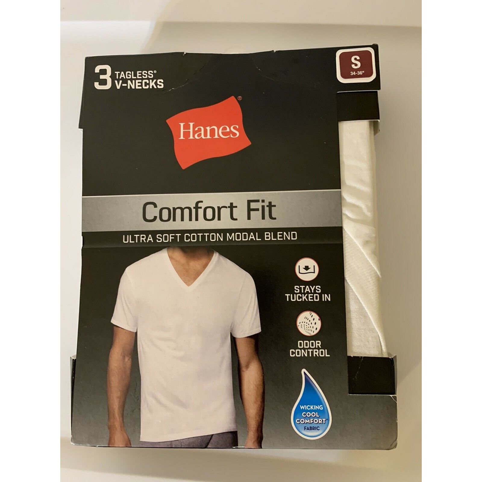 Hanes New Hanes 3-Pack Comfort Fit Shirts Sz S Ultra Soft Tagless Size US S / EU 44-46 / 1 - 3 Thumbnail