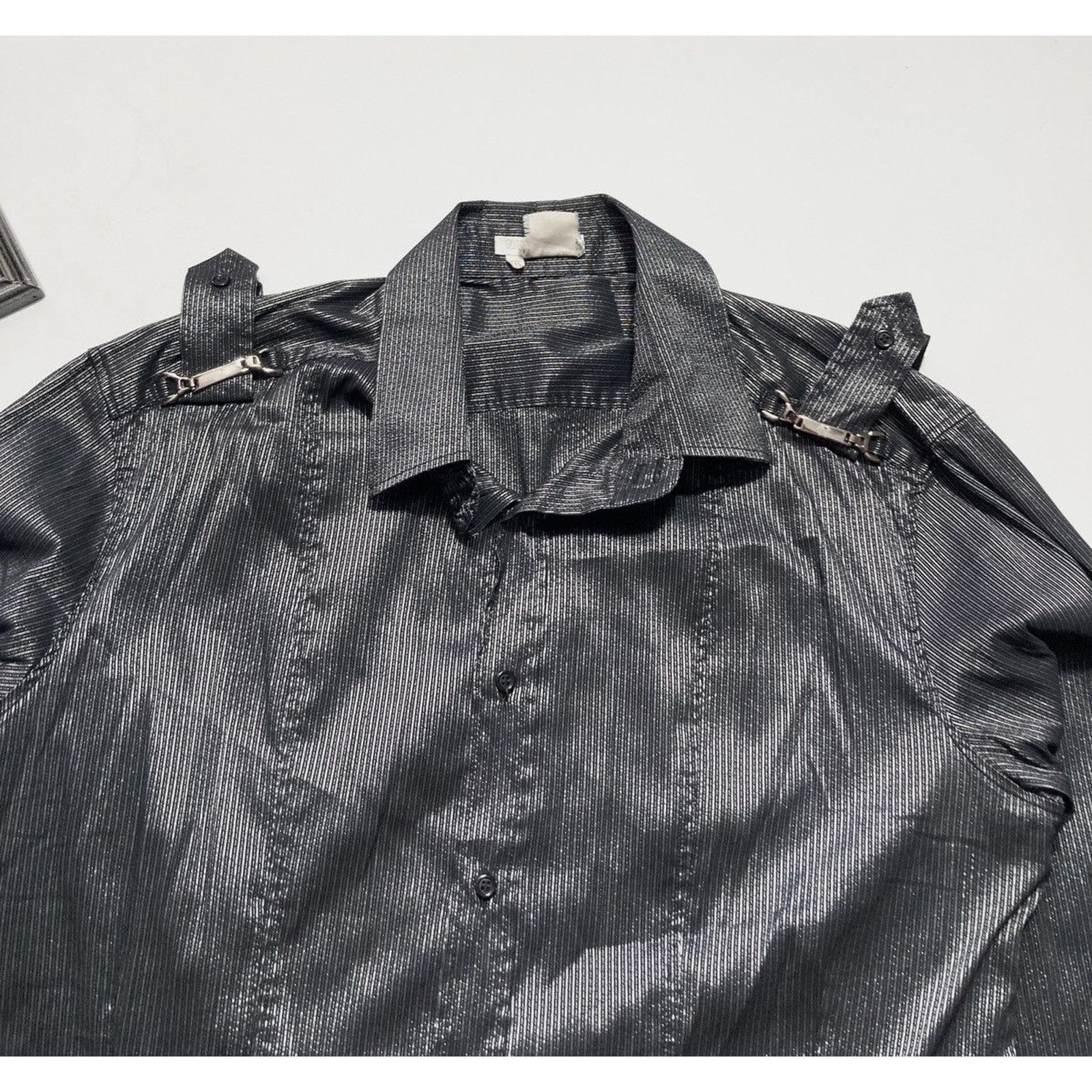 Japanese Brand × Vintage Vintage Avantgarde Black Silver Opium Long Sleeve shirt Size US XL / EU 56 / 4 - 4 Thumbnail