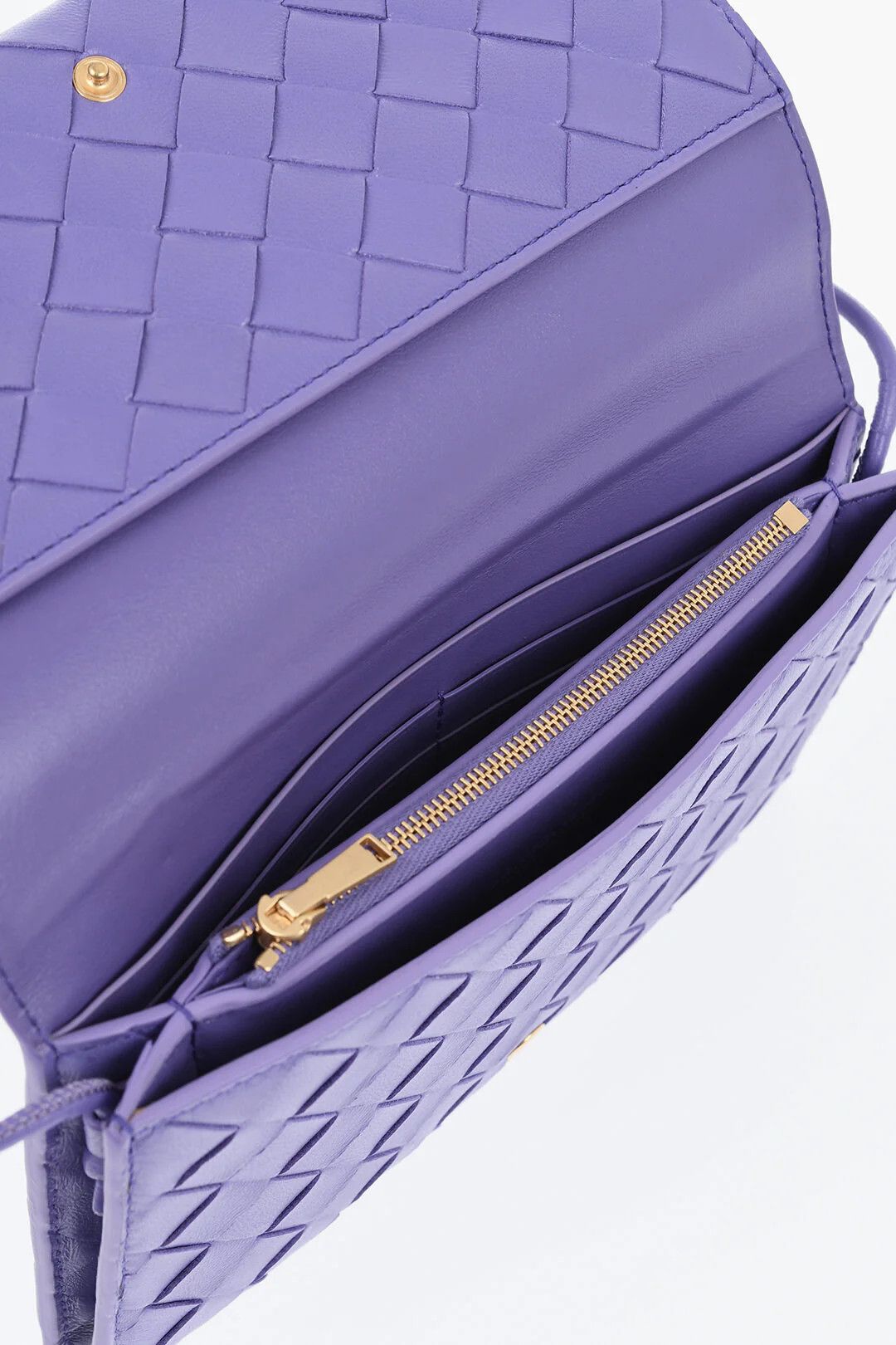 Bottega Veneta og1mm0426 Size: OS / Woven Leather Wallet in Purple Size ONE SIZE - 4 Thumbnail