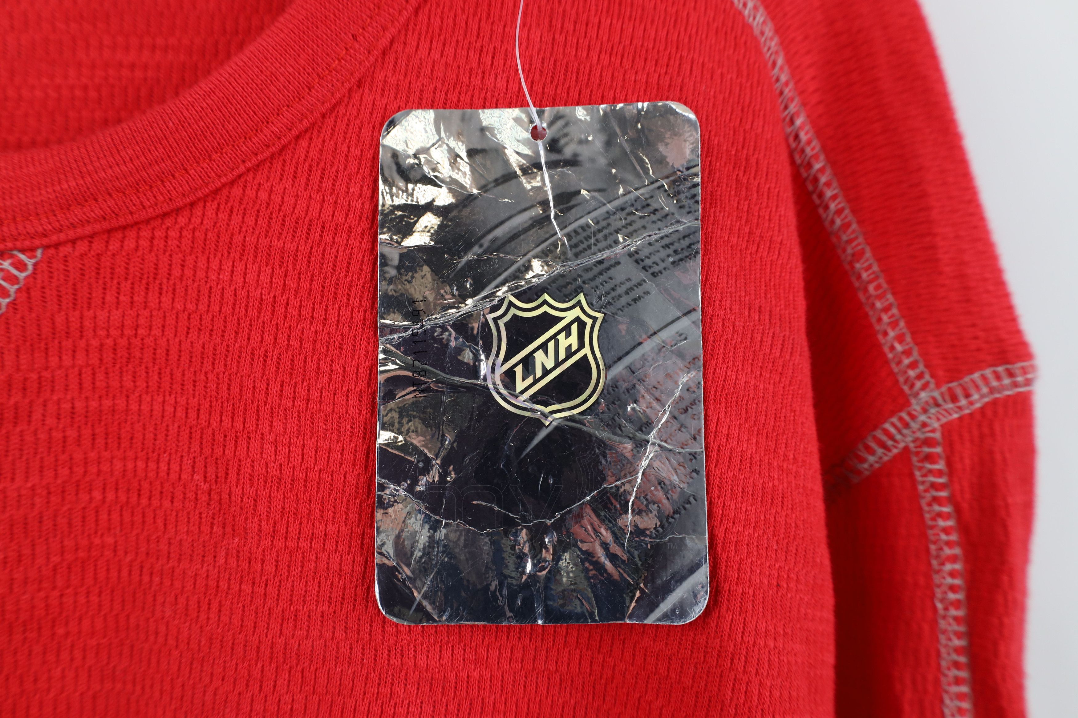 Vintage Deadstock Vintage Y2K Hockey Thermal Waffle Knit T-Shirt Size US XL / EU 56 / 4 - 4 Thumbnail