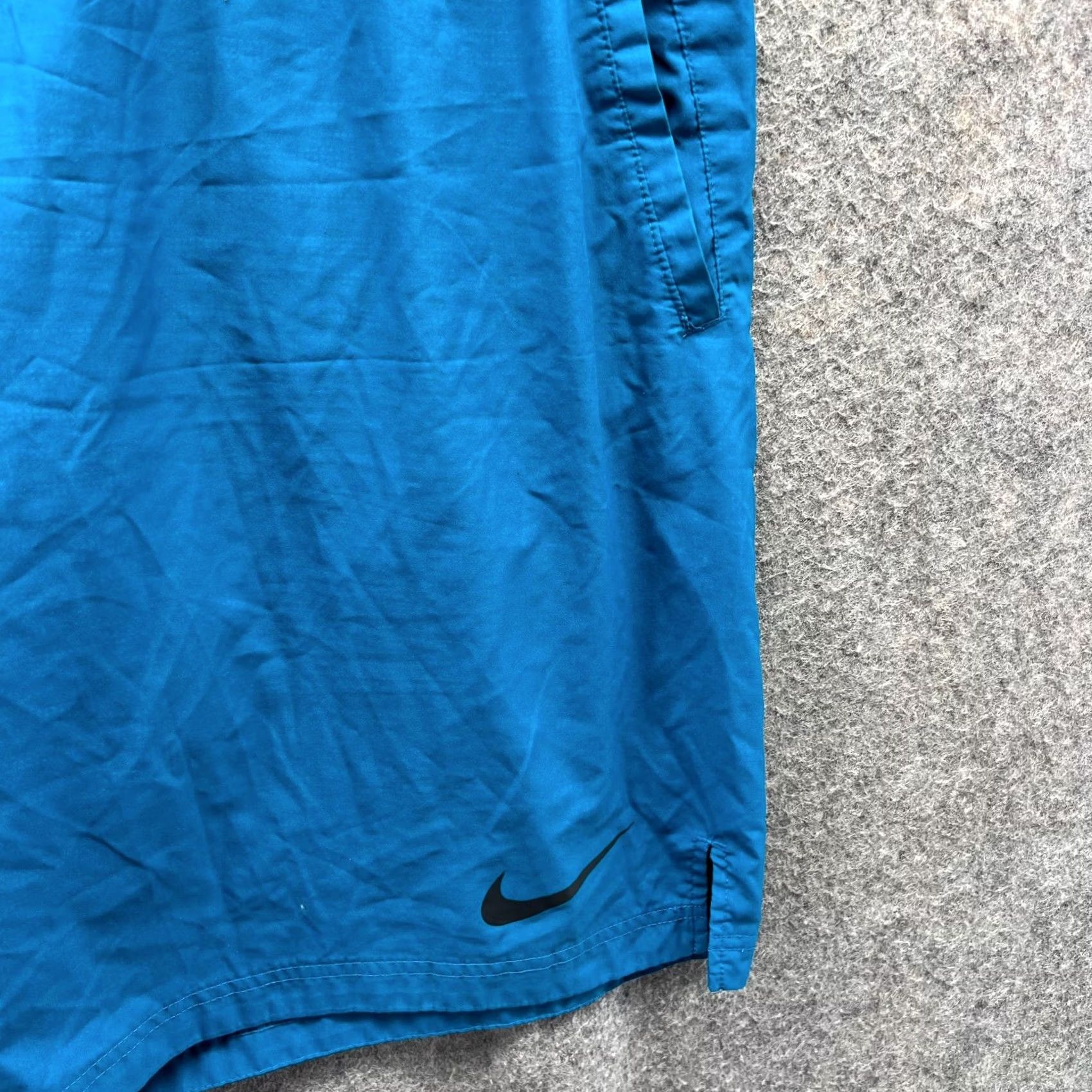 Nike Nike Shorts Men Large Adult Blue Athletic Running Dri-FIT Polyester Swoosh Lined Size US 33 - 6 Thumbnail