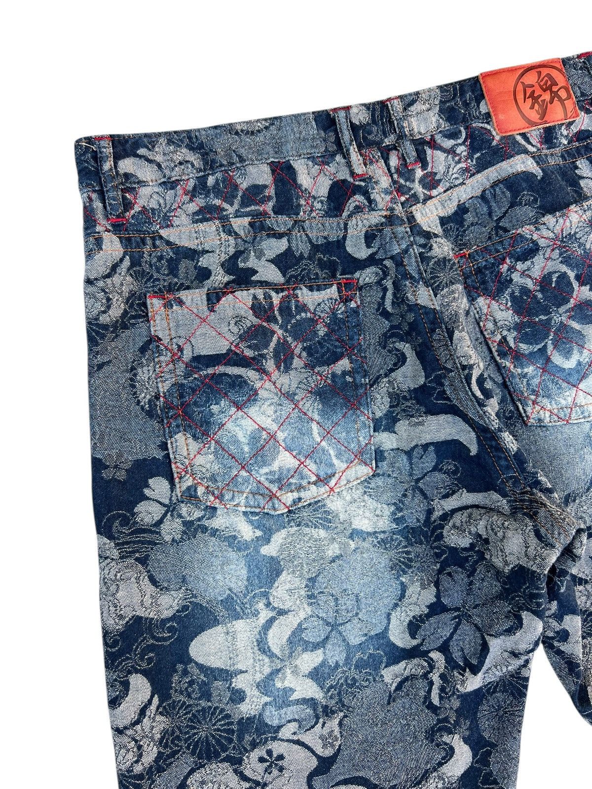Japanese Brand Nishiki Oriental Brand Japan Embroidery Denim Short Pant Size US 35 - 13 Thumbnail