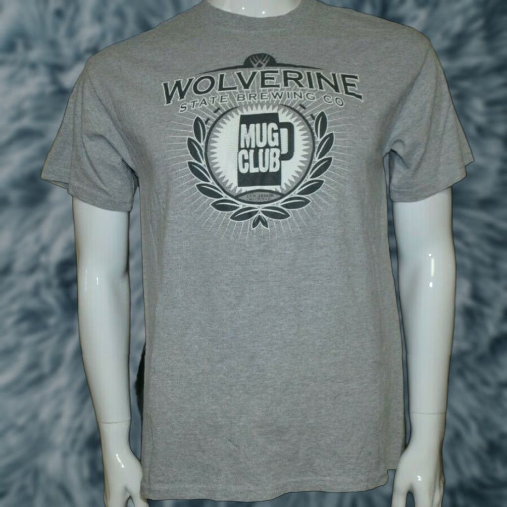 Gildan Wolverine State Brewing Company Ann Arbor MI T Shirt Medium Mug Club Craft Beer Shirt Mens Gray Cotton Blend Logo Graphic Tee Size US M / EU 48-50 / 2 - 1 Thumbnail