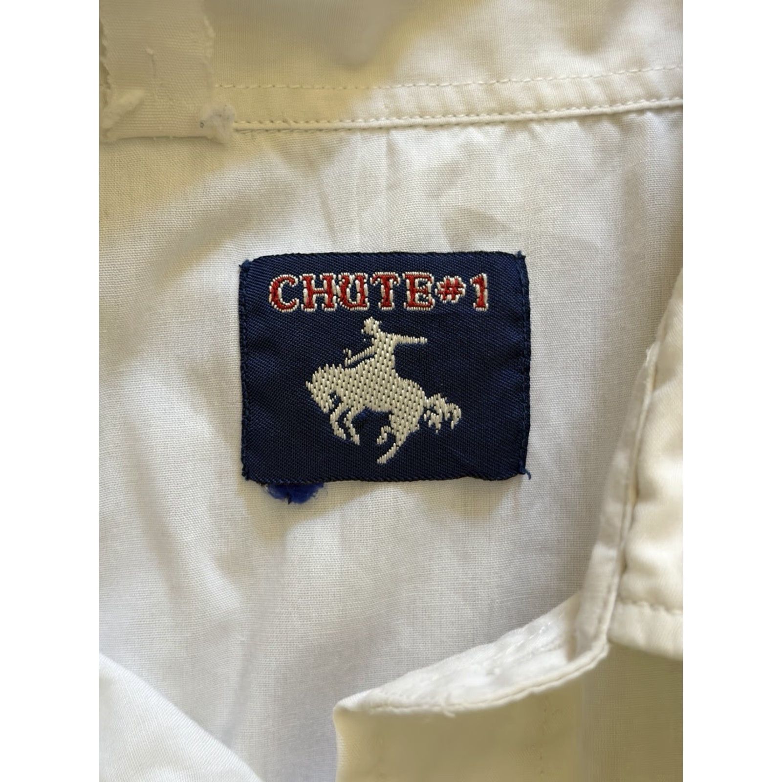 Vintage Chute #1 Men’s Western Shirt White Embroidered XL Collared Snap Button-Up Cowboy Rockabilly Vintage Size US XL / EU 56 / 4 - 4 Thumbnail