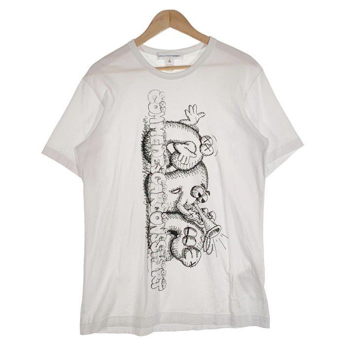 Comme des Garcons Shirt T-Shirts KAWS Print Short Sleeve White