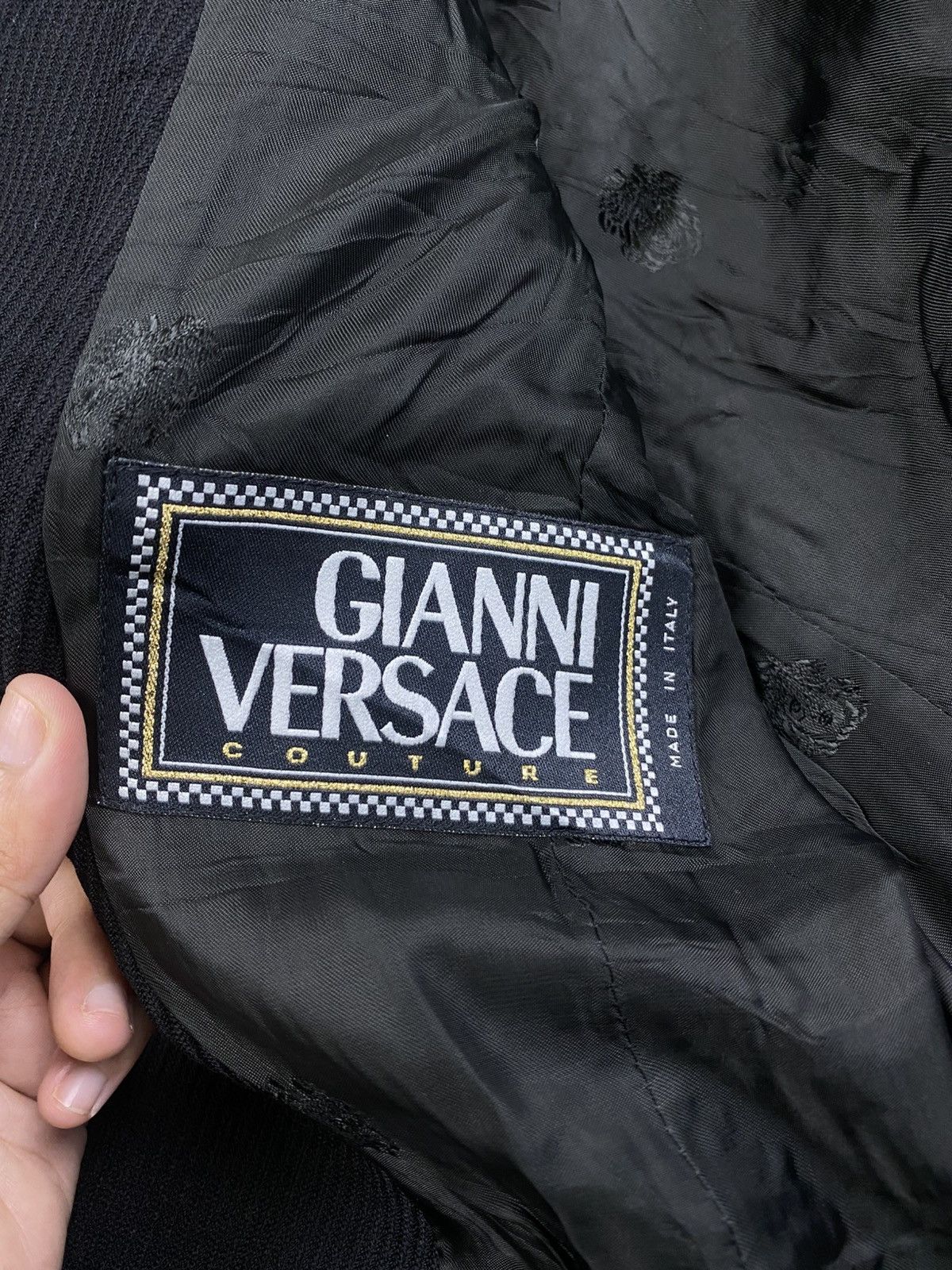 Versace 🔥RARE Vintage Gianni Versace Asymmetrical Knit Jacket Size US S / EU 44-46 / 1 - 10 Thumbnail