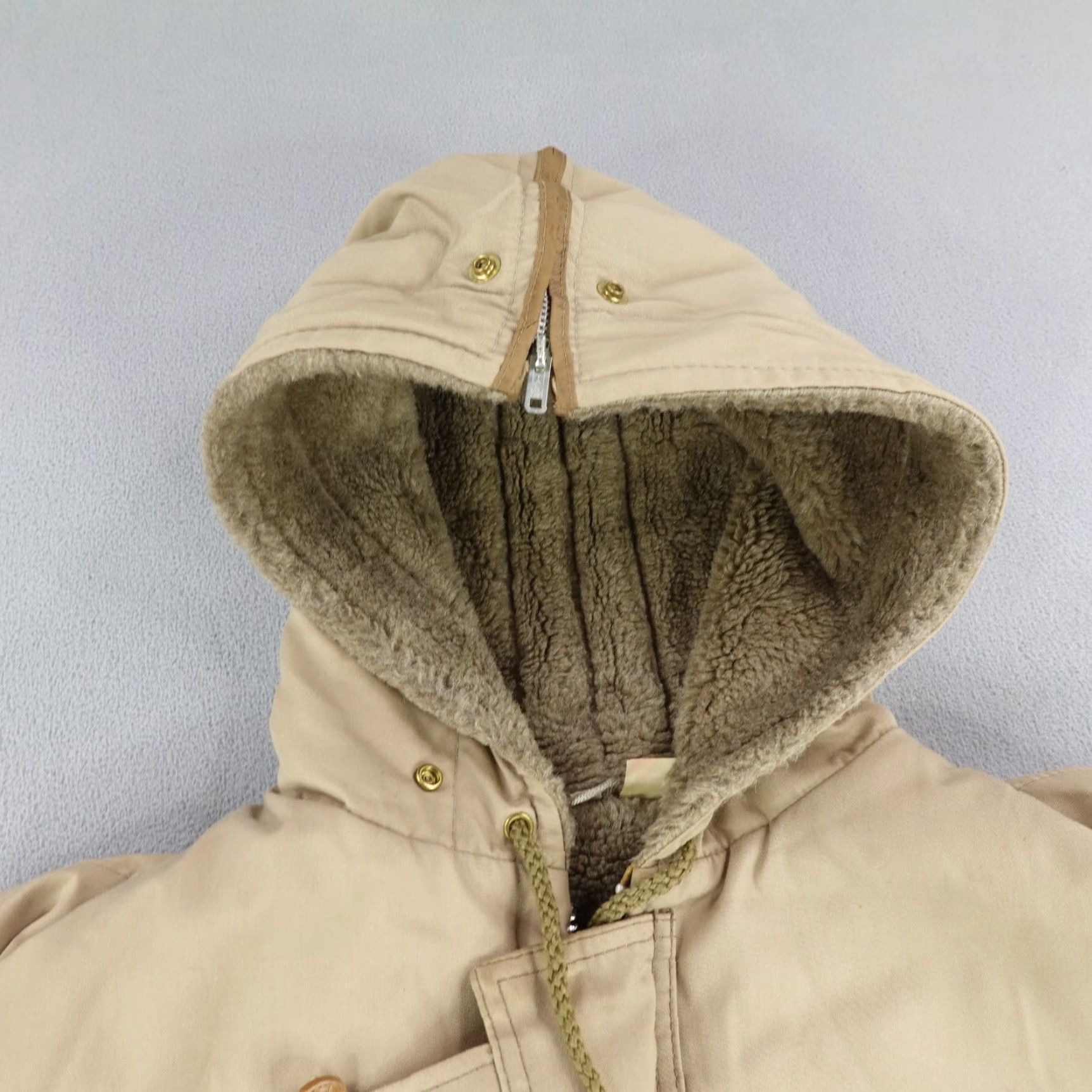 Vintage Vintage Shanhouse Jacket Mens 46L Tan Faux Fur Lined Parka Coat Talon Zipper Size US S / EU 44-46 / 1 - 4 Thumbnail