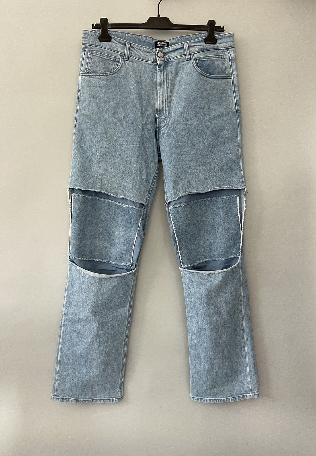 Raf Simons Raf Simons Blue Uneven Knee Patch Jeans Size US 32 / EU 48 - 3 Thumbnail
