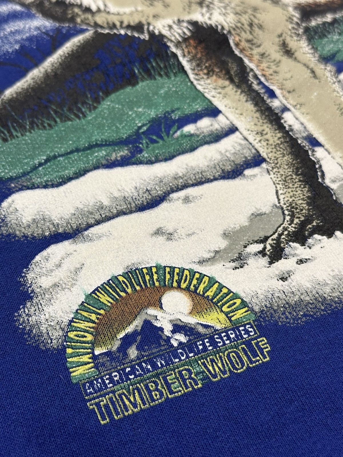 Vintage Vintage 90s Wolf Nature Wild Life Crewneck Sweatshirt USA XL Size US XL / EU 56 / 4 - 7 Thumbnail