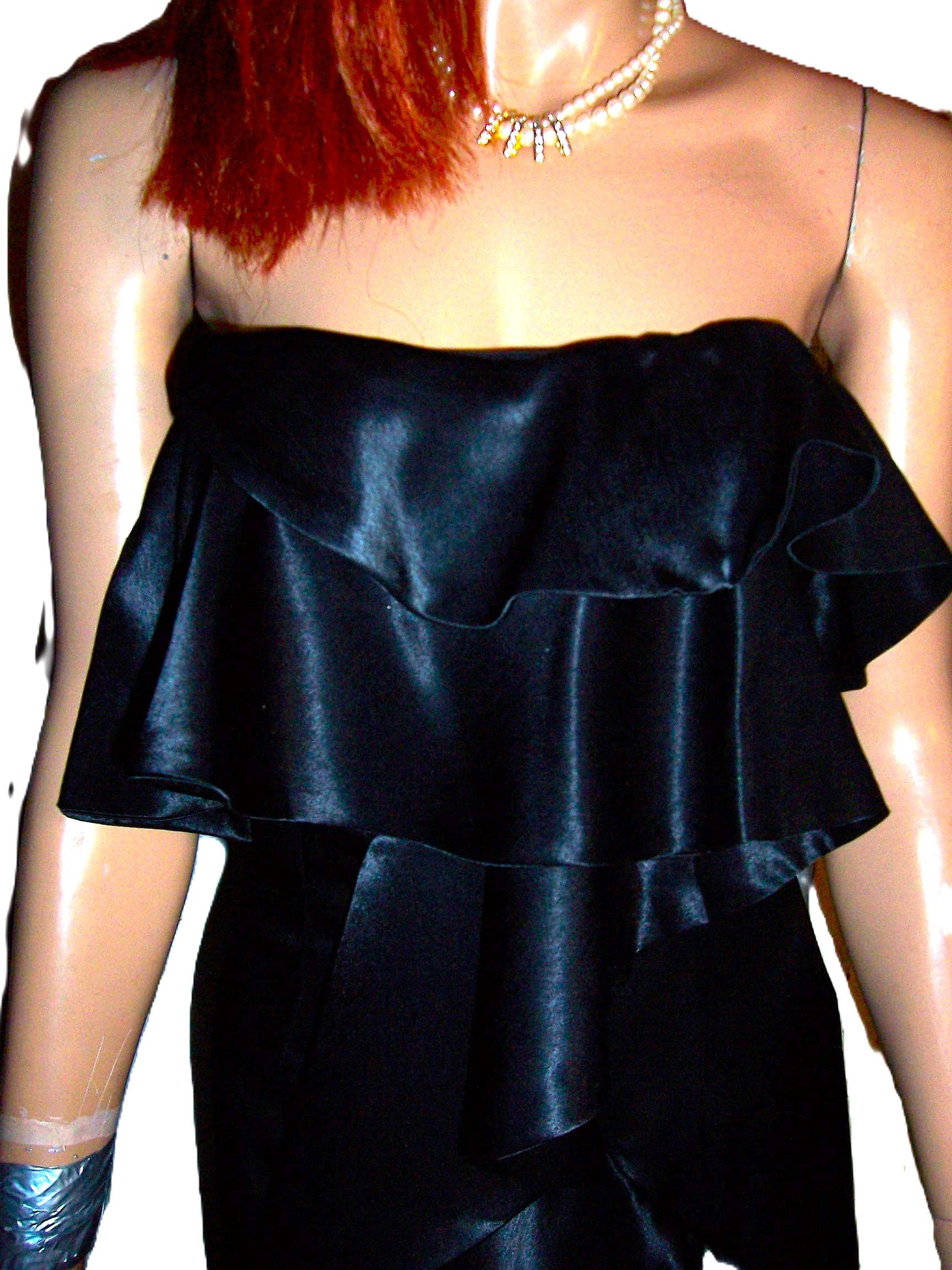 Other Do + Be Black Ruffled Strapless Dress S NWT Size S / US 4 / IT 40 - 2 Thumbnail