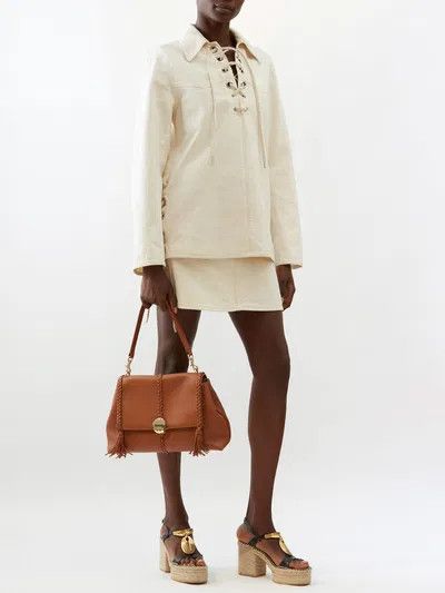 Chloe o1y0825 Denim Shirt in Ivory Size M / US 6-8 / IT 42-44 - 5 Thumbnail