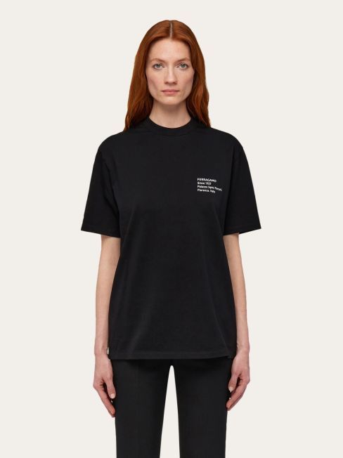 Salvatore Ferragamo o1s1rm0126 T-Shirt in Black Size M / US 6-8 / IT 42-44 - 2 Thumbnail