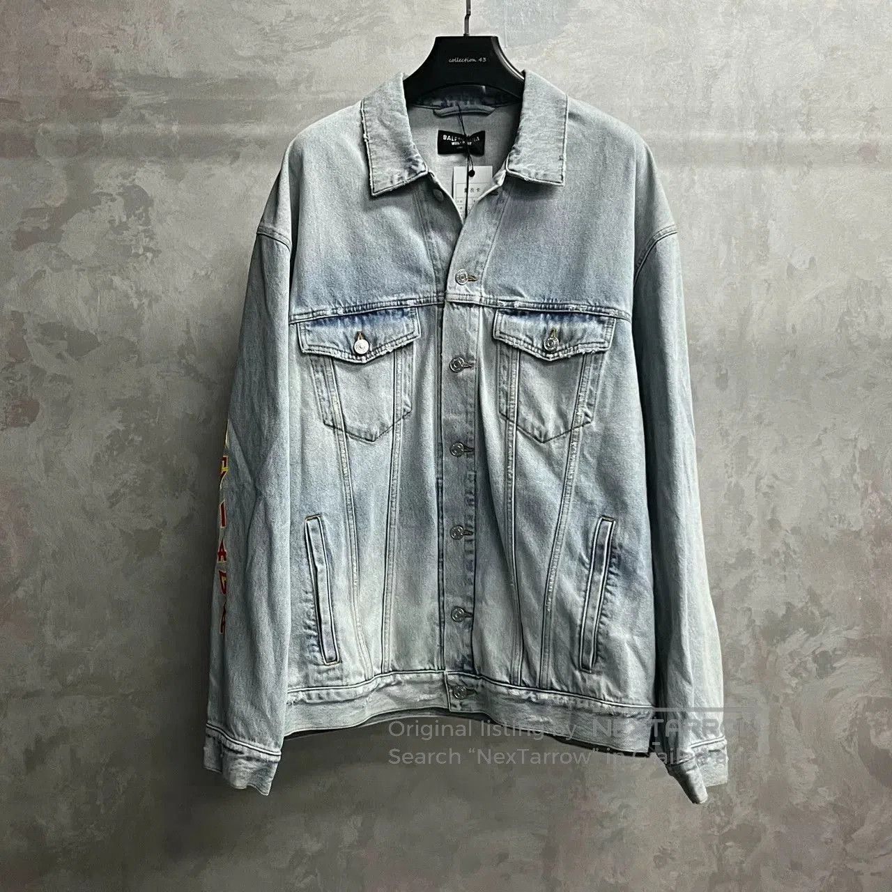 Balenciaga Balenciaga Blue Logo Print Denim Jacket. Size US M / EU 48-50 / 2 - 1 Thumbnail