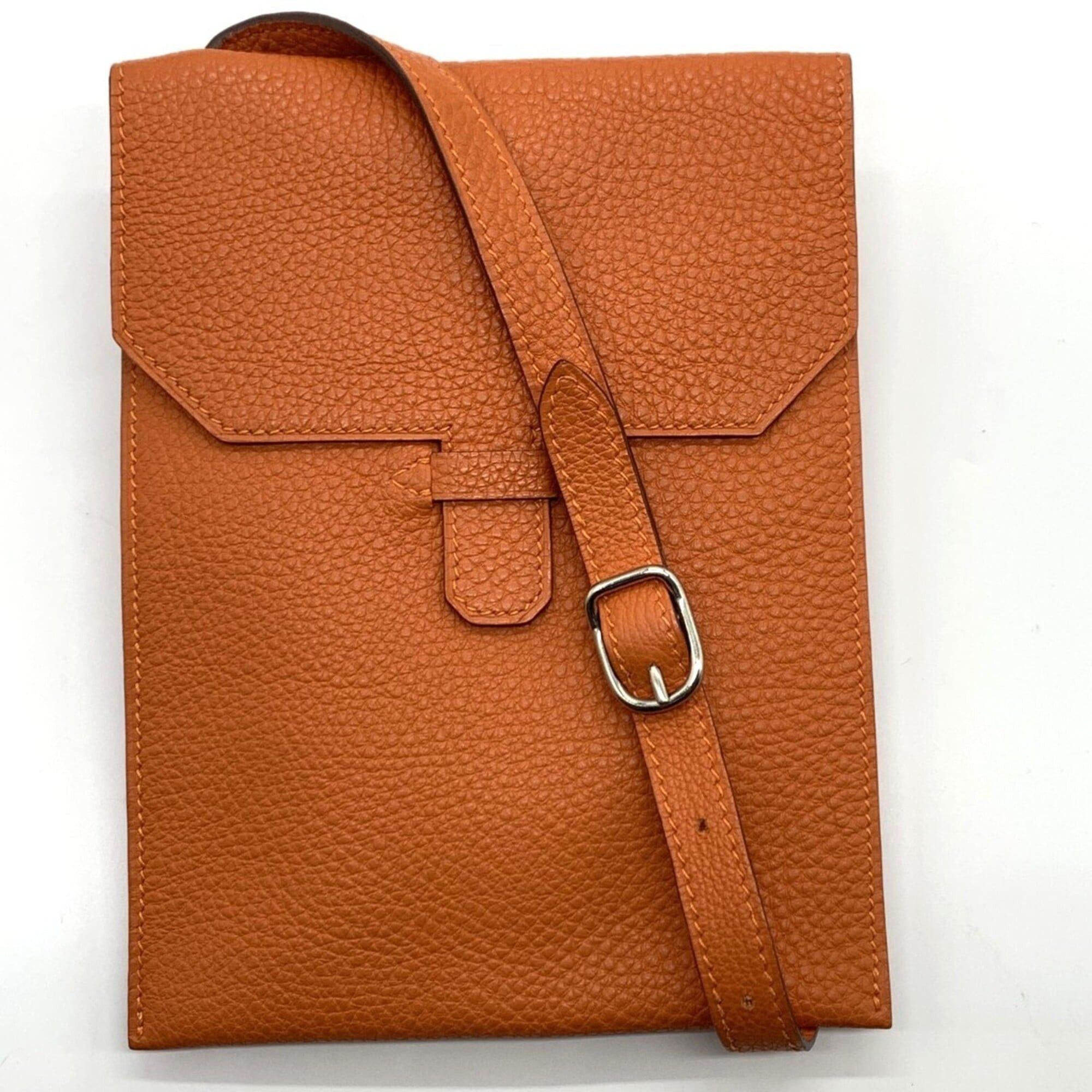 Hermes Hermes Shoulder Bag Amelie Orange Leather Togo □D Stamp Crossbody Women's Men's HERMES Size ONE SIZE - 1 Thumbnail