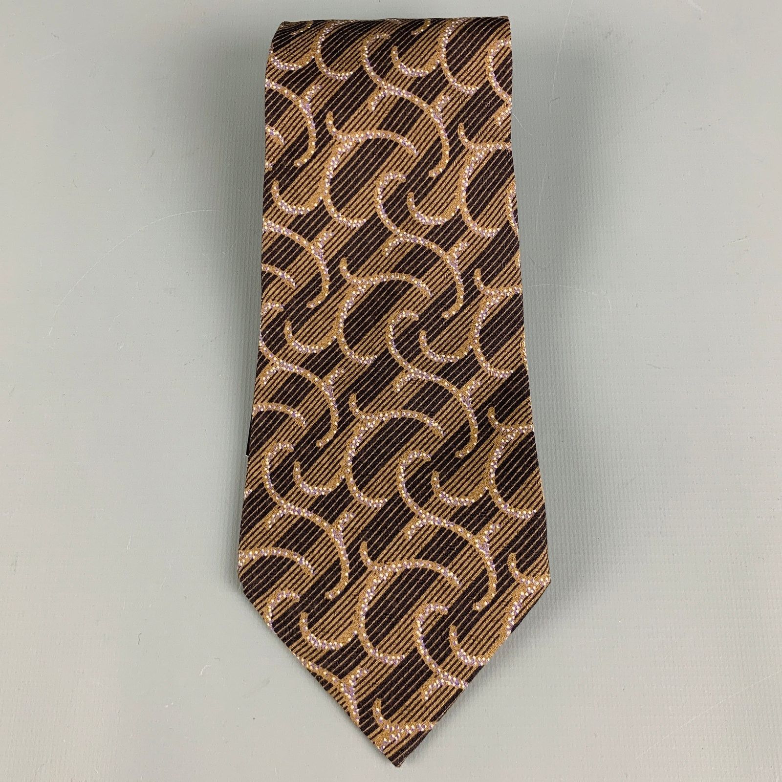 Giorgio Armani GIORGIO ARMANI Brown Swirls Silk Tie Size ONE SIZE - 2 Thumbnail