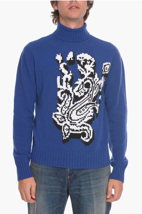 Etro Etro Jersey Turtleneck Sweater With Paisley Motifs - Stylemyle