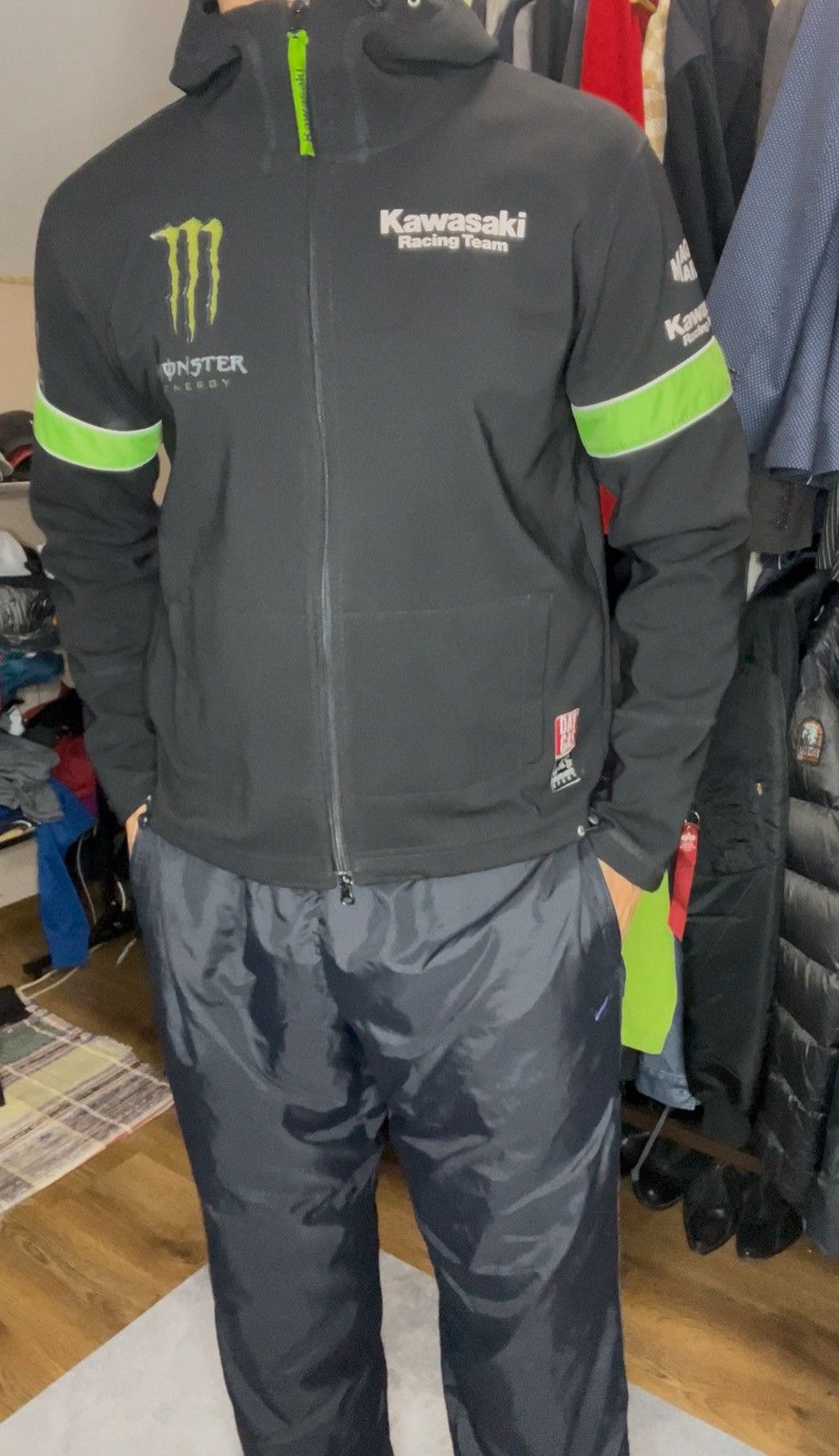 Other Vintage 90's Kawasaki Racing Team Logo Zip Up Jacket Size US M / EU 48-50 / 2 - 2 Thumbnail