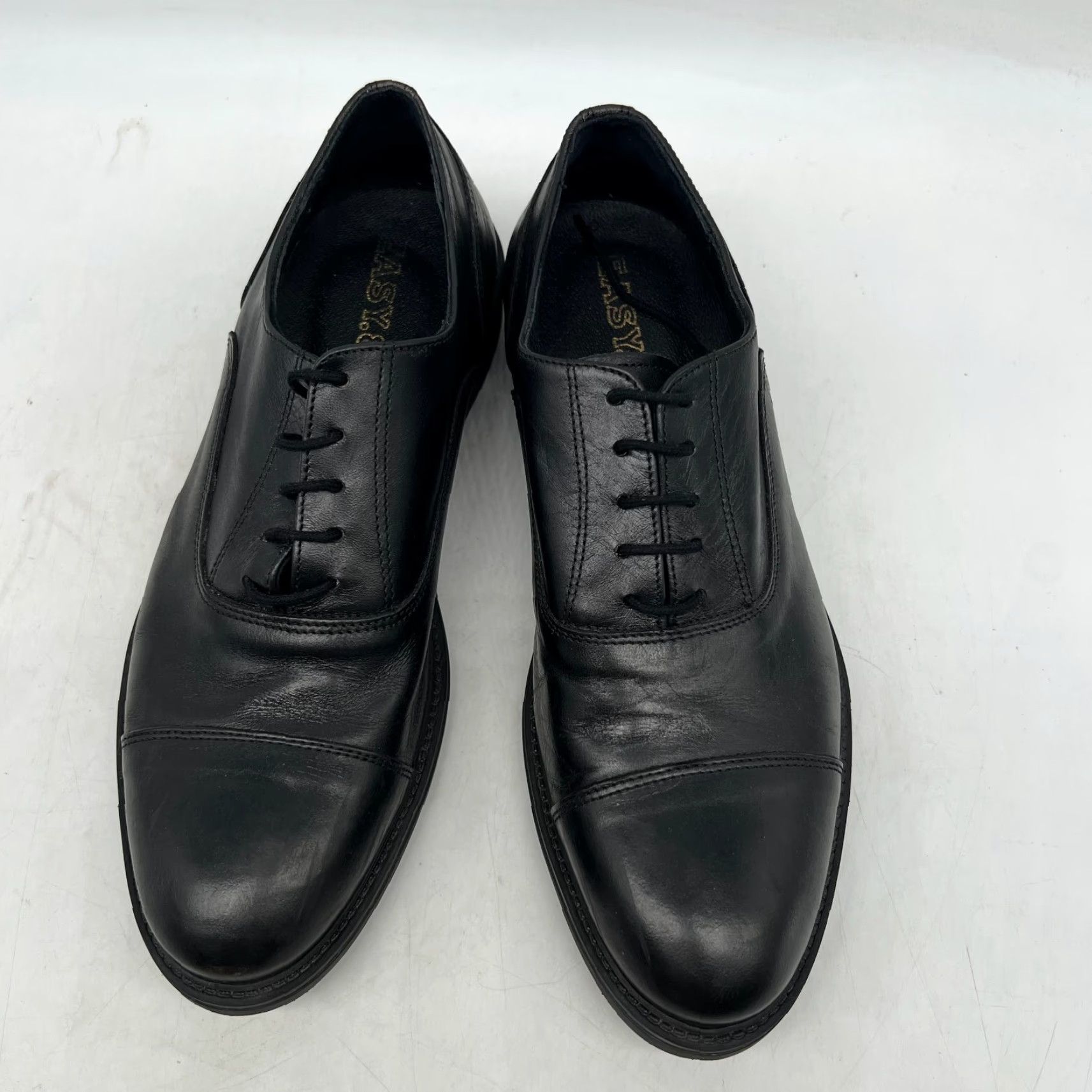 Vintage VINTAGE Easy Men's Leather Oxford Shoes Size 10 Black Low Top Dress Shoes Italy Size US XL / EU 56 / 4 - 2 Thumbnail