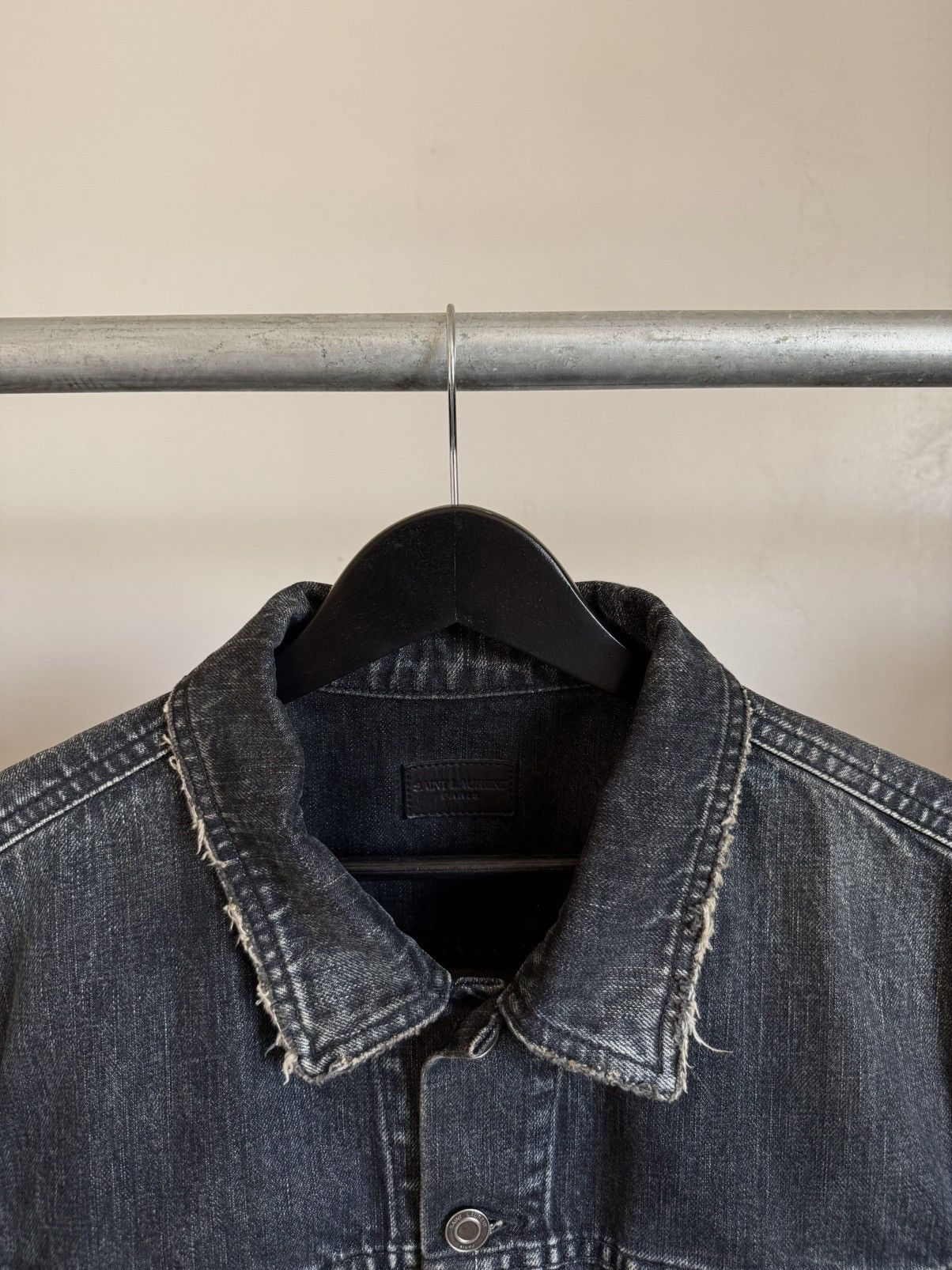 Saint Laurent Paris SS13 Distressed DJ01M Trucker Jacket - Hedi Slimane Size US L / EU 52-54 / 3 - 2 Thumbnail