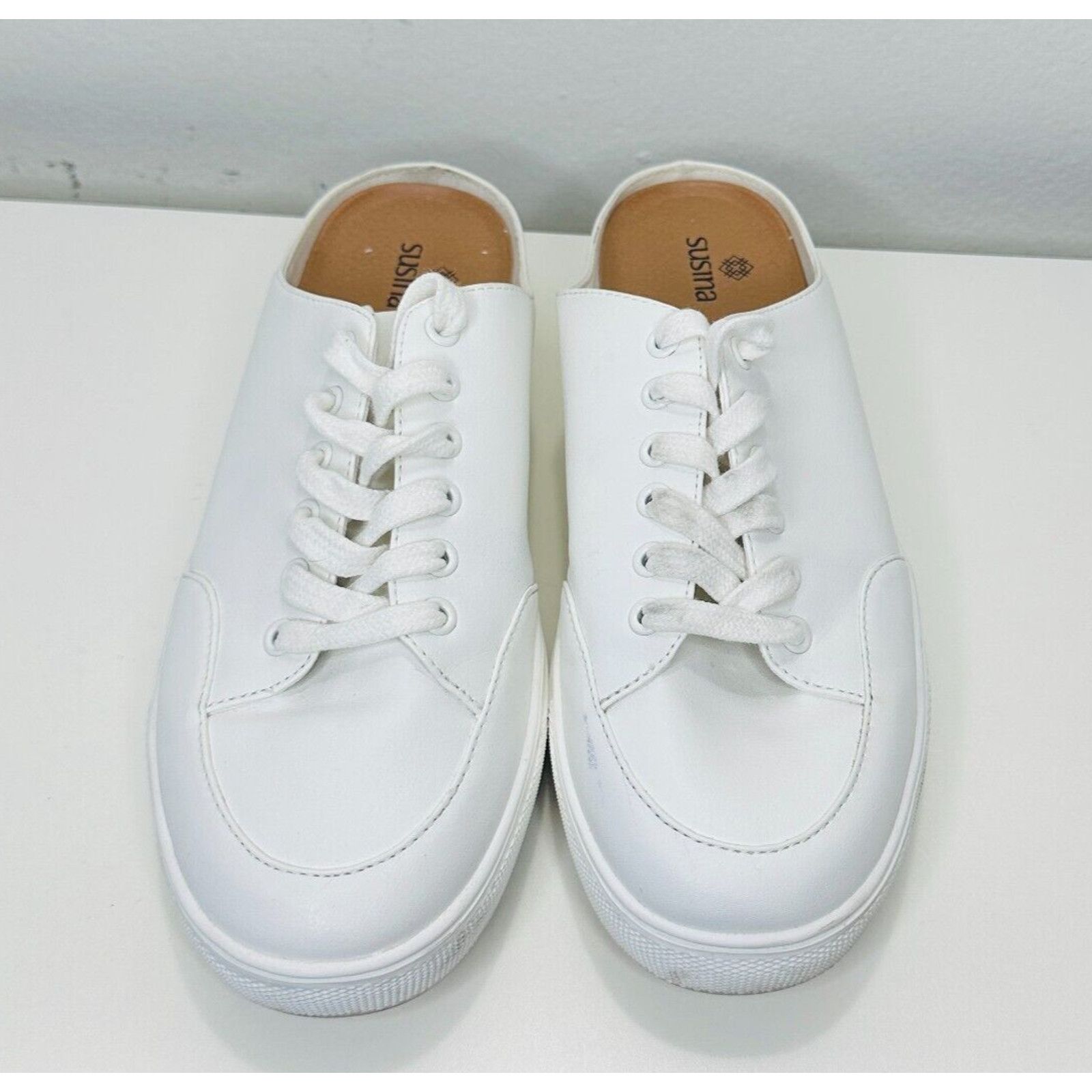 Other Susina White Leatherette Brynlee Closed Toe SlideIn Sneakers Size US 9 / IT 39 - 2 Thumbnail