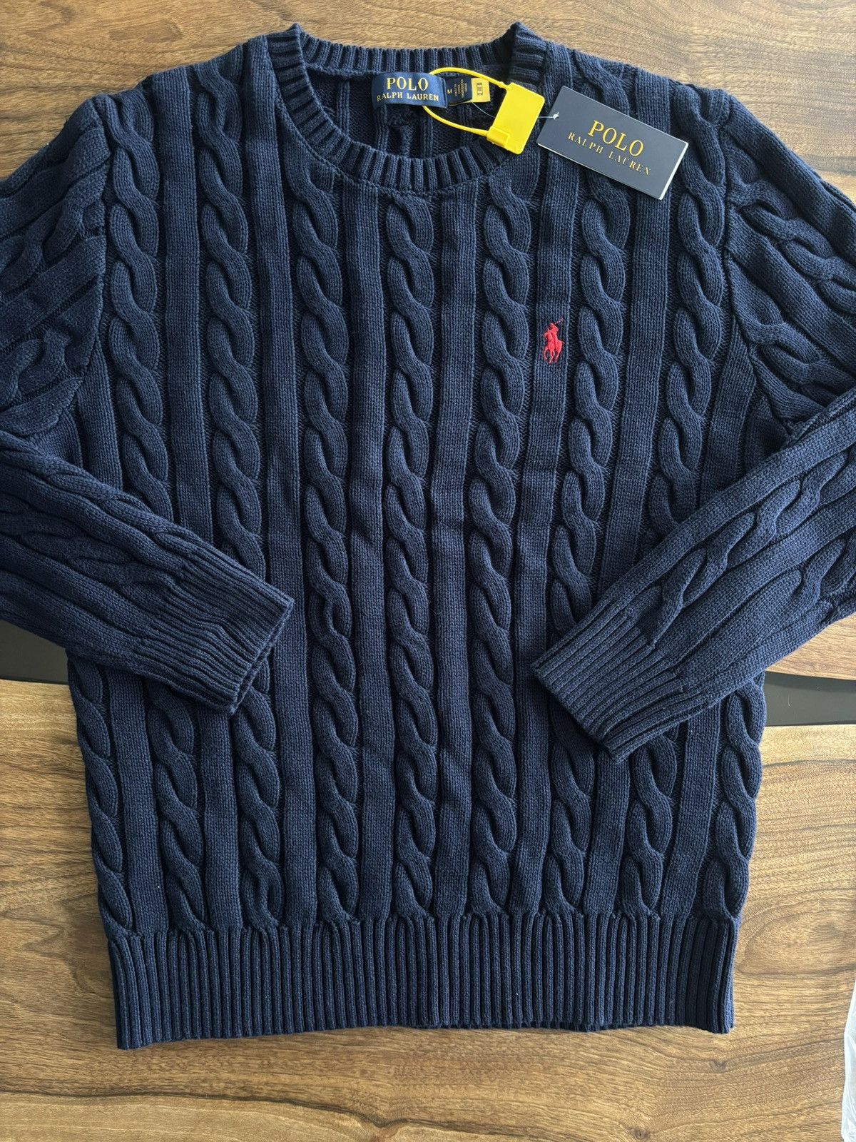 Polo Ralph Lauren Polo Ralph Lauren Cable Knit Sweater Navy – Size M – New Size US M / EU 48-50 / 2 - 1 Thumbnail