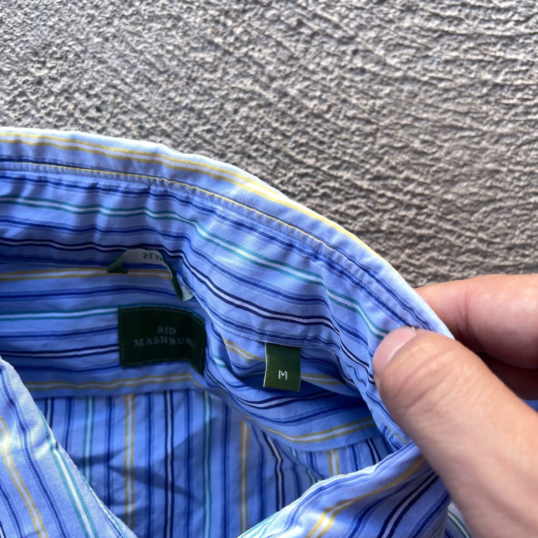 Sid Mashburn Sid Mashburn Blue Striped Button-Up Shirt Mens Medium Slim Fit Cotton Preppy Classic Size US M / EU 48-50 / 2 - 6 Thumbnail