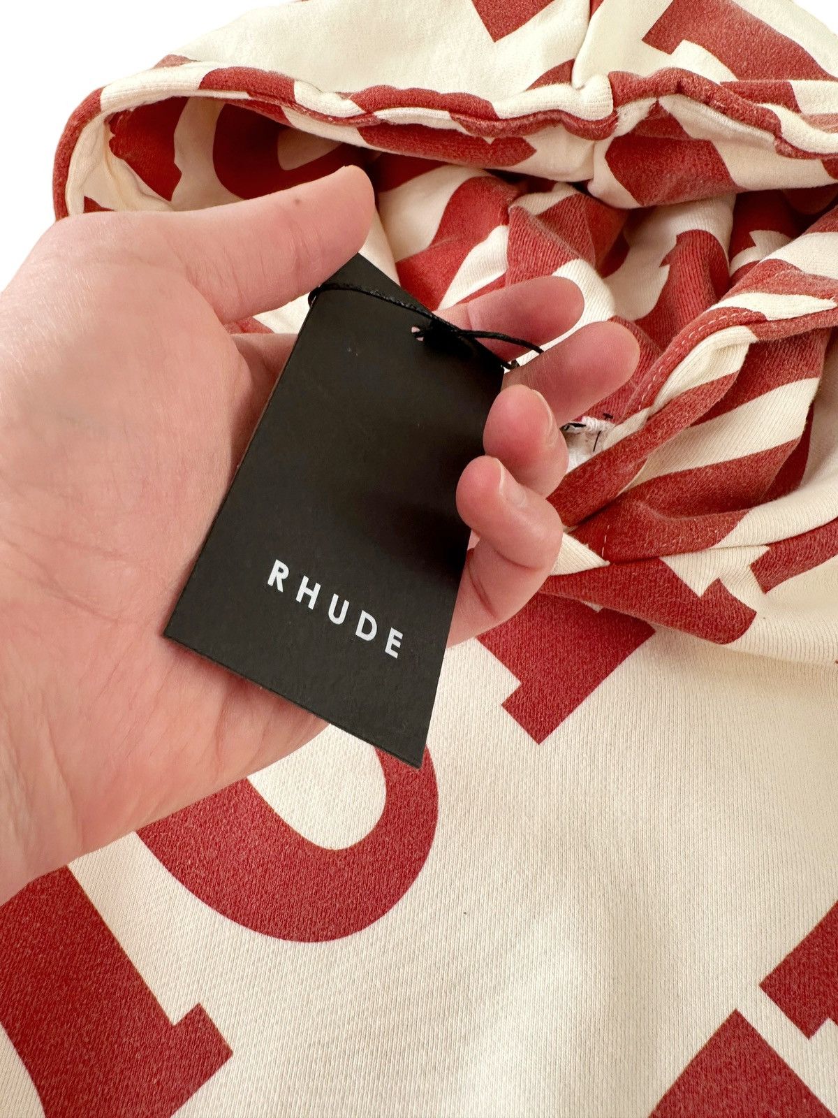 Rhude All Over Print White/Red Hoodie Size US L / EU 52-54 / 3 - 8 Thumbnail