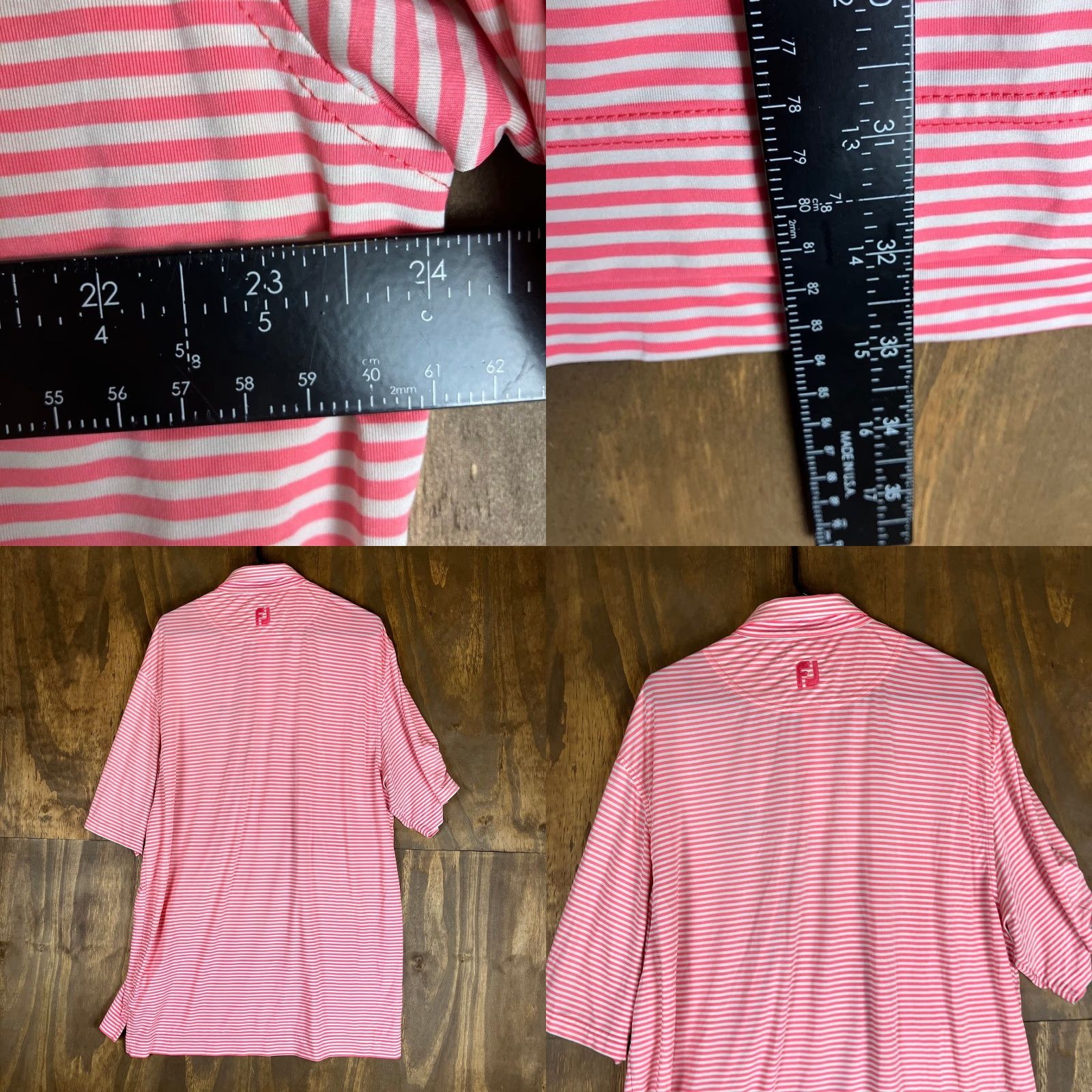 Footjoy FootJoy Polo Shirt Pink White Quail Creek Short Sleeve Athletic Stretch L Mens Casual Workwear Athletic Golf Shirt Size US L / EU 52-54 / 3 - 8 Thumbnail
