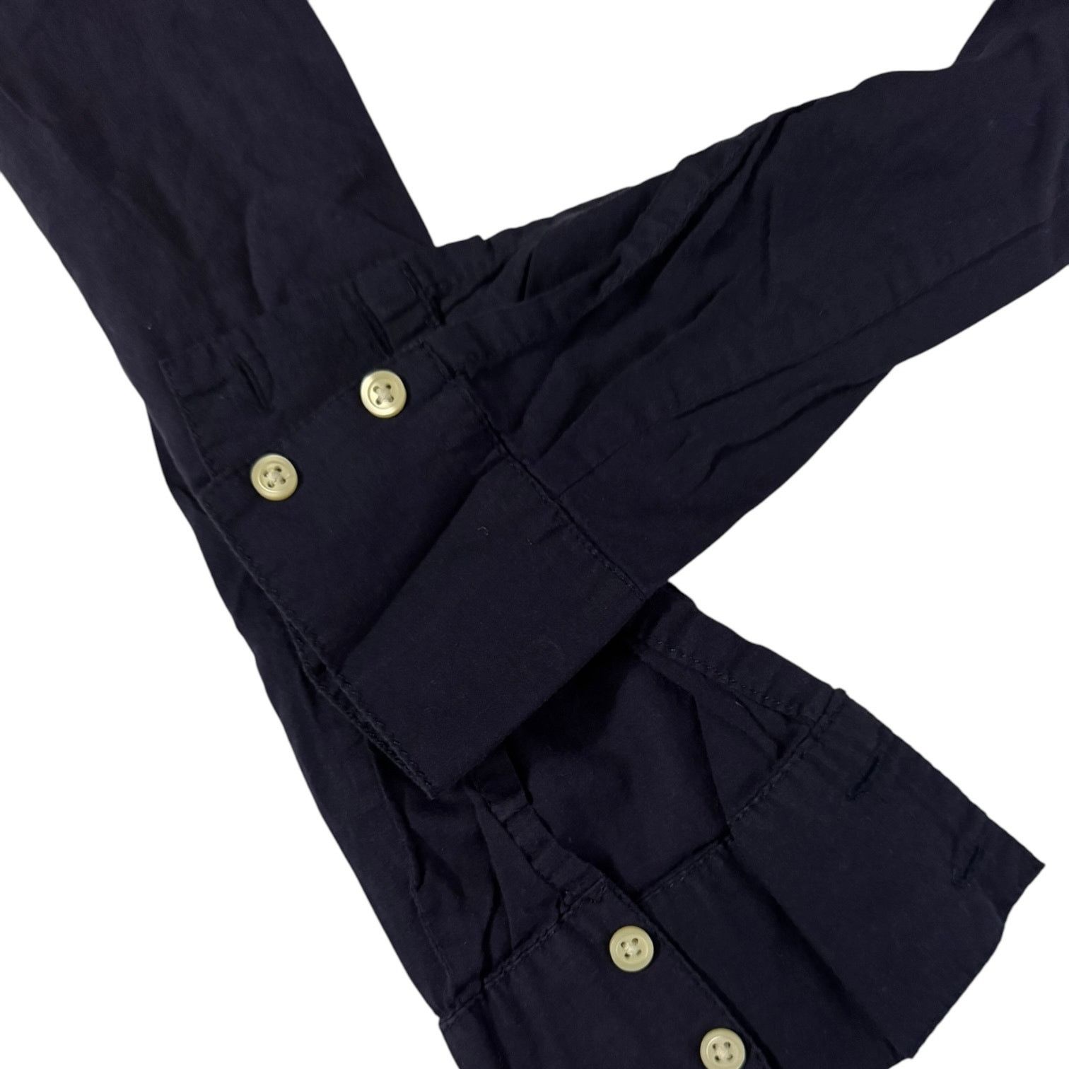 Banana Republic Banana Republic Midnight Blue Ruffle Front Button Shirt – PS Size S / US 4 / IT 40 - 4 Thumbnail