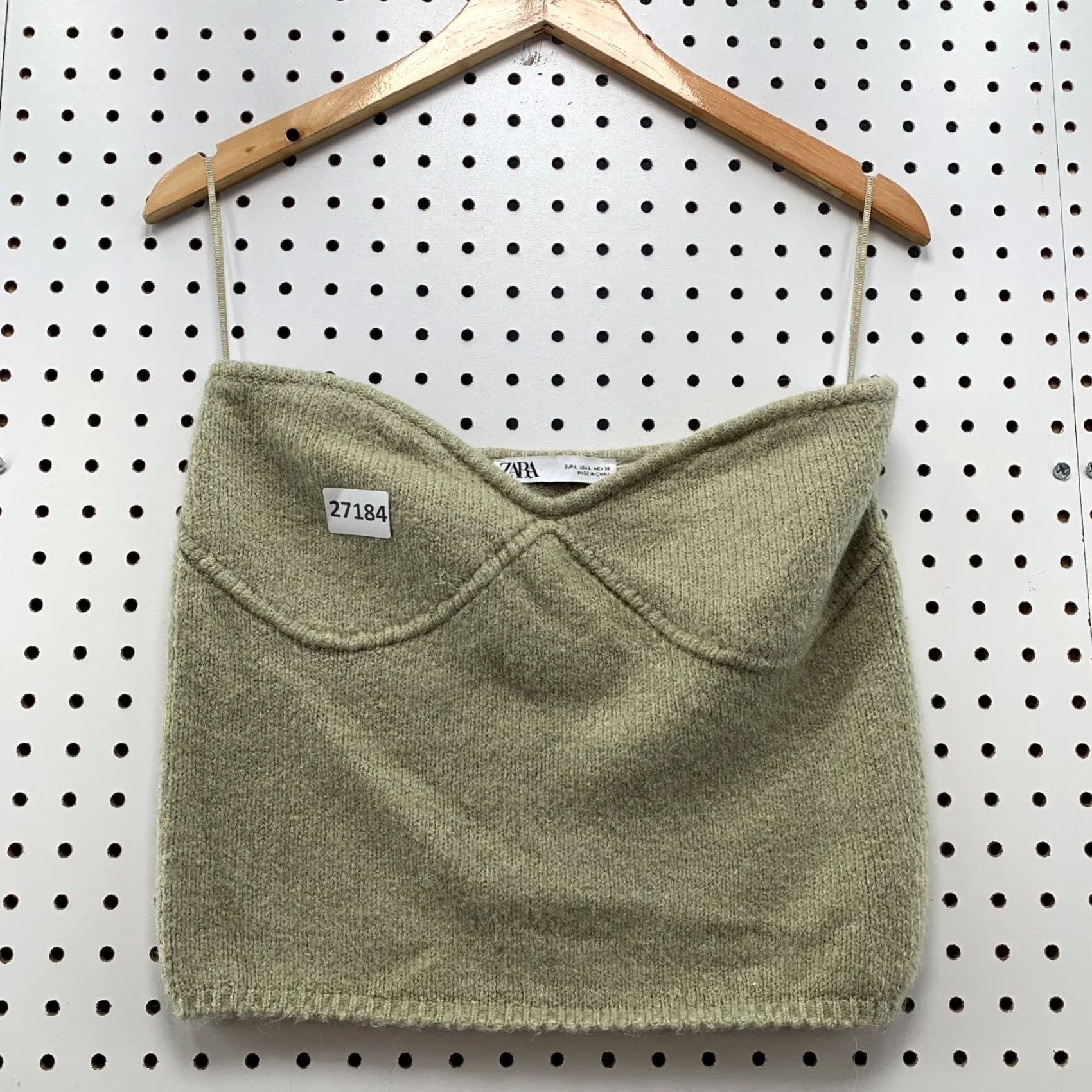 Zara Zara Wool Blend Tank Crop Top Womens Large Beige 16" Width Size L / US 10 / IT 46 - 4 Thumbnail