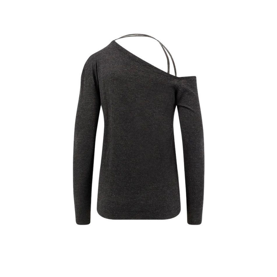 Brunello Cucinelli BRUNELLO CUCINELLI Gray Wool/Cashmere Sweater New & Authenti Size L / US 10 / IT 46 - 2 Thumbnail
