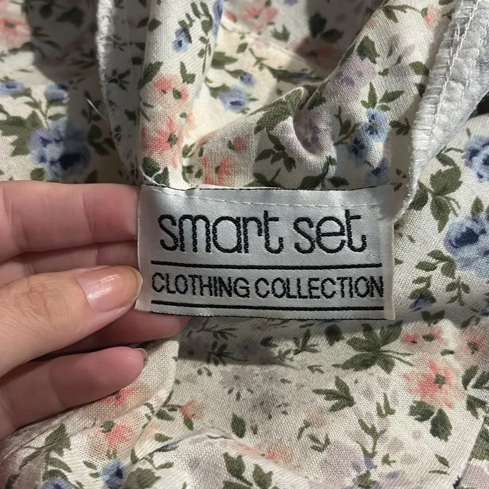 Vintage 90s cotton pearl button feminine tie waist skater dress Size M / US 6-8 / IT 42-44 - 8 Thumbnail