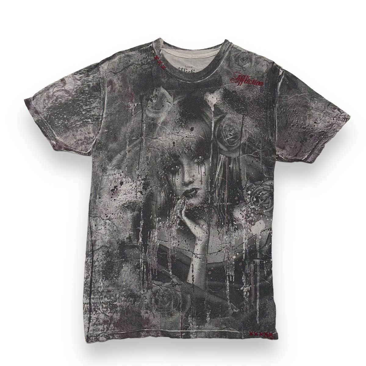 Vintage Affliction Over Print Tee Grailed