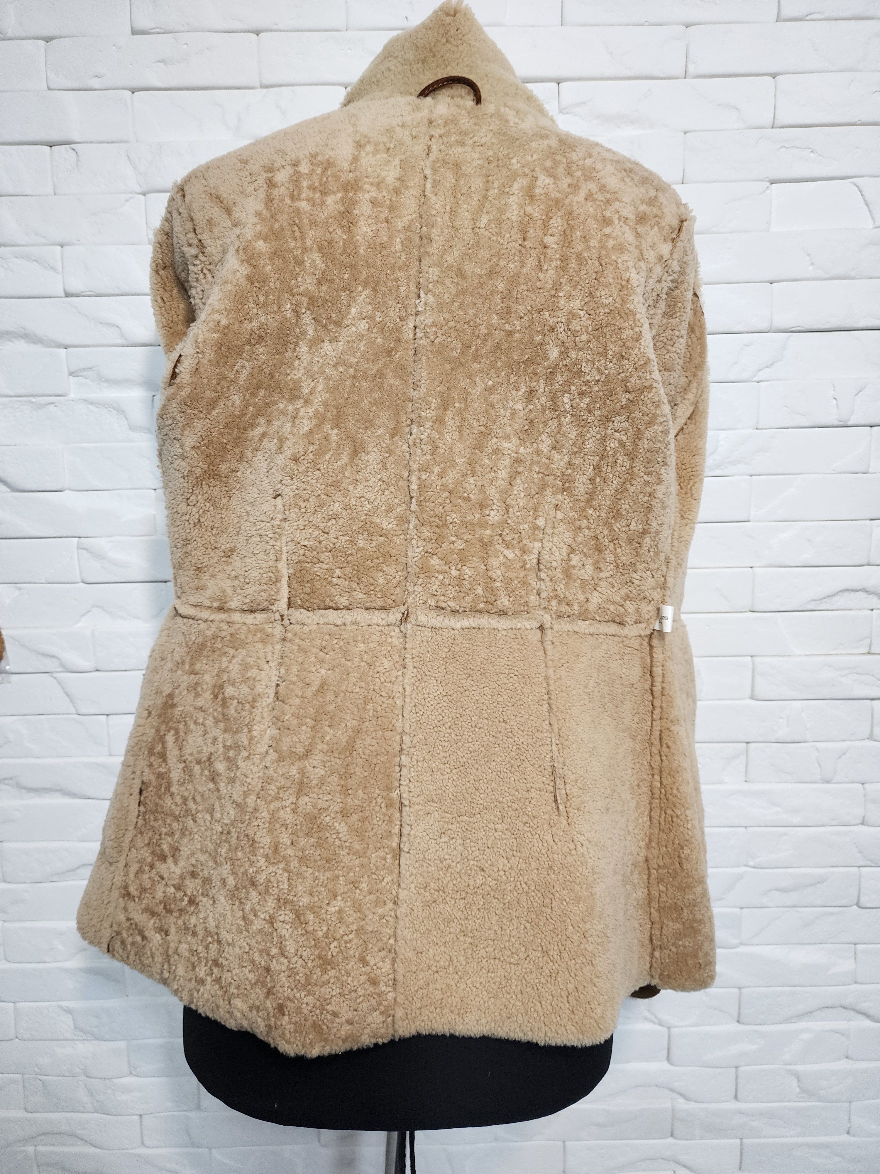 Furla Women's Brown Sheepskin Coat: Wide Fur Collar Size S / US 4 / IT 40 - 7 Thumbnail