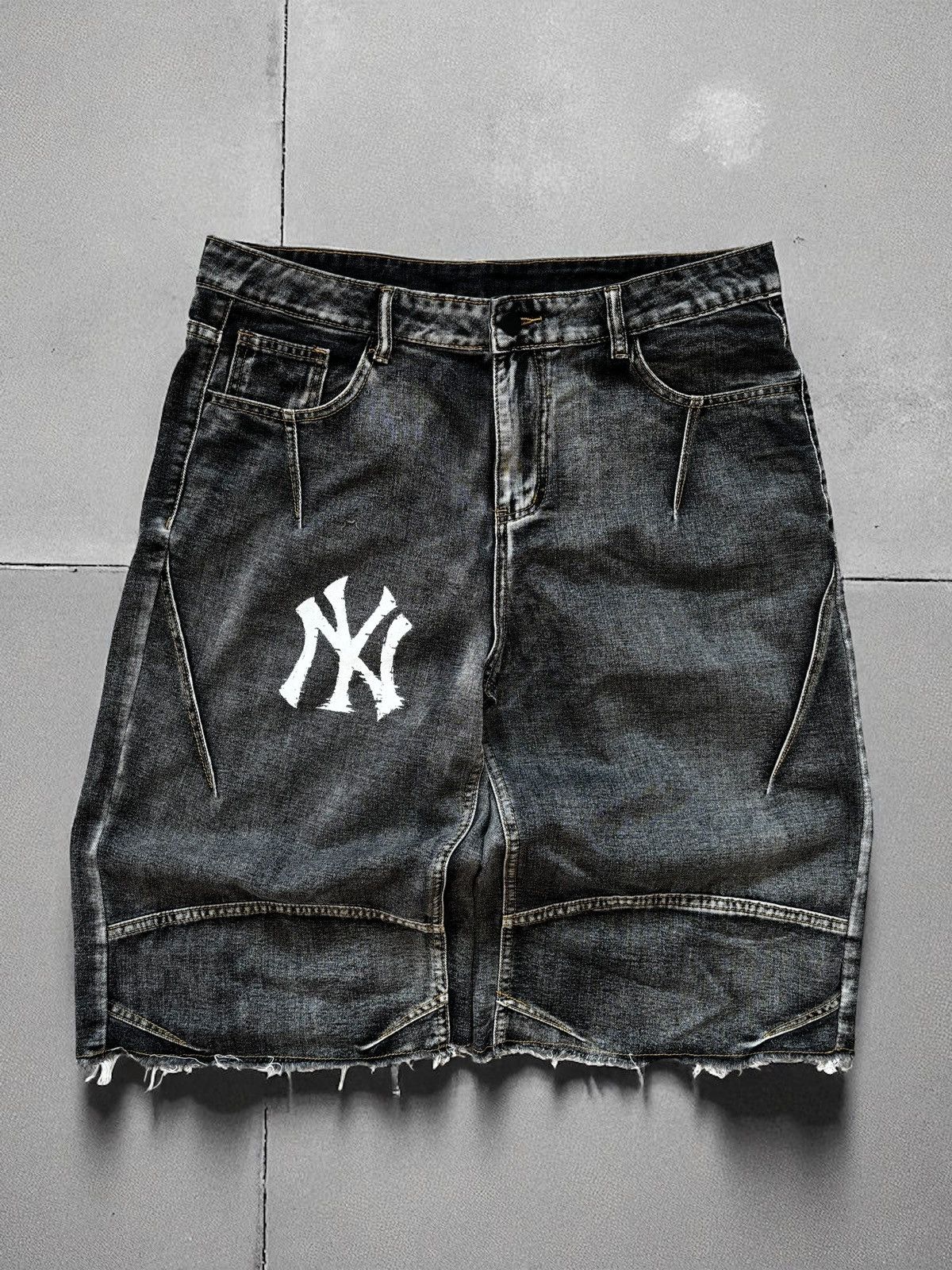New York Yankees Y2k New York Yankees Parachute Vintage Baggy Jeans Custom Size US 34 / EU 50 - 1 Thumbnail