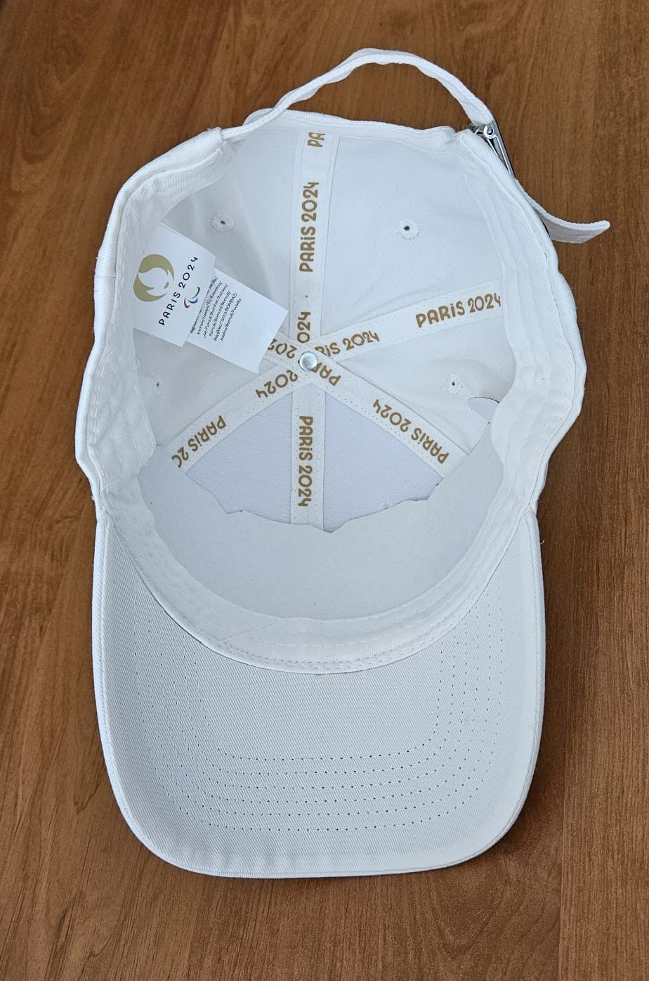 Vintage Official Paris 2024 Paralympic Cap - White and Gold - NWT Size ONE SIZE - 2 Thumbnail