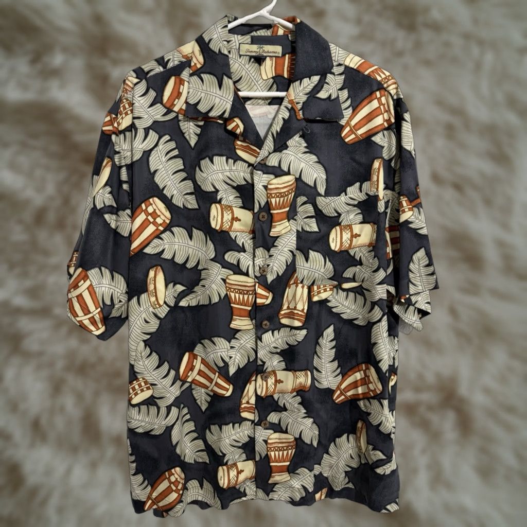 Tommy Bahama Tommy Bahama Button-Up Shirt M Silk Multicolor Hawaiian Bongo Drums Short Sleeve Casual Mens M Size US M / EU 48-50 / 2 - 1 Thumbnail