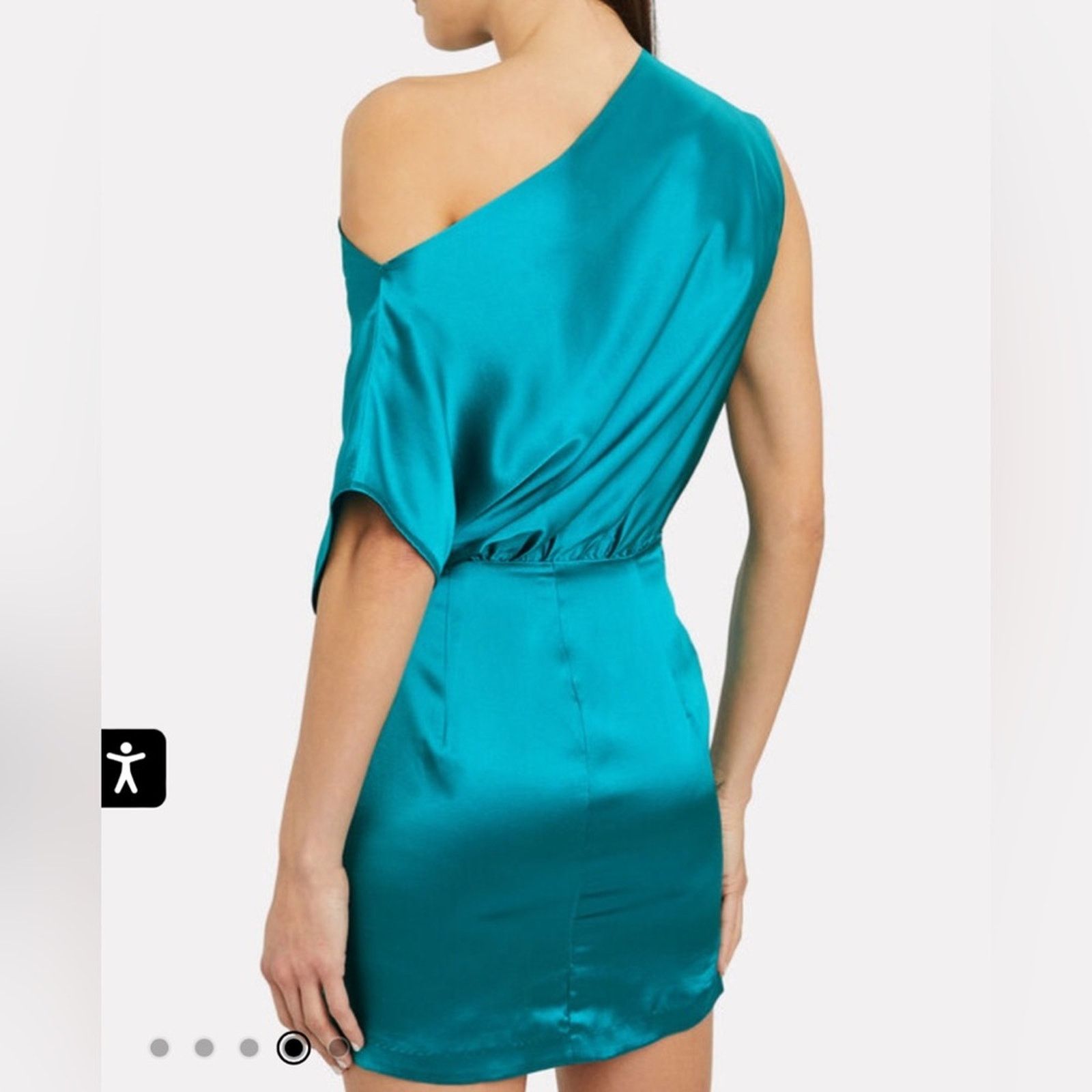 REVOLVE MICHELLE MASON One-Shoulder Draped Mini Dress TURQUOISE 4 Size S / US 4 / IT 40 - 8 Thumbnail