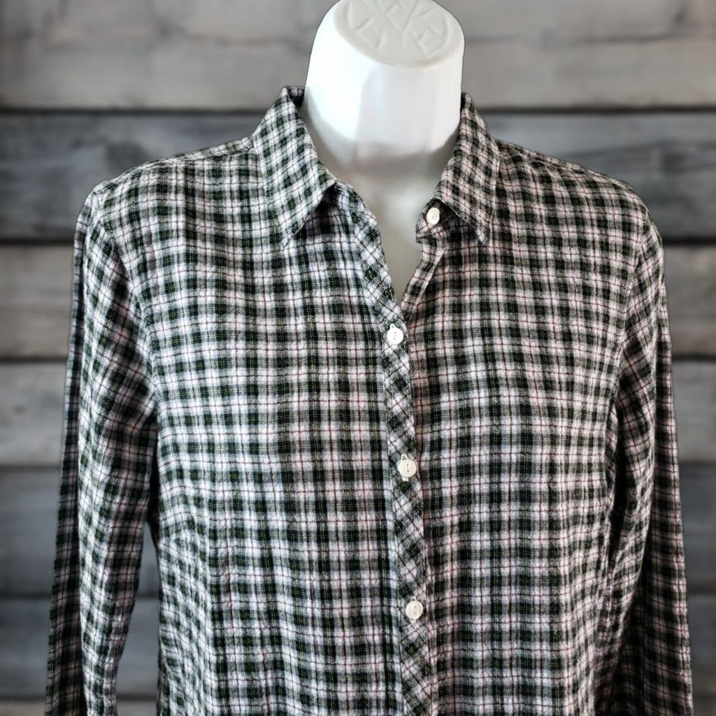 Eddie Bauer Eddie Bauer Womens Button Front Shirt Sz Small Black Green Plaid Long Sleeve Shirt Womens Small Multicolor Button-Up Size S / US 4 / IT 40 - 1 Thumbnail