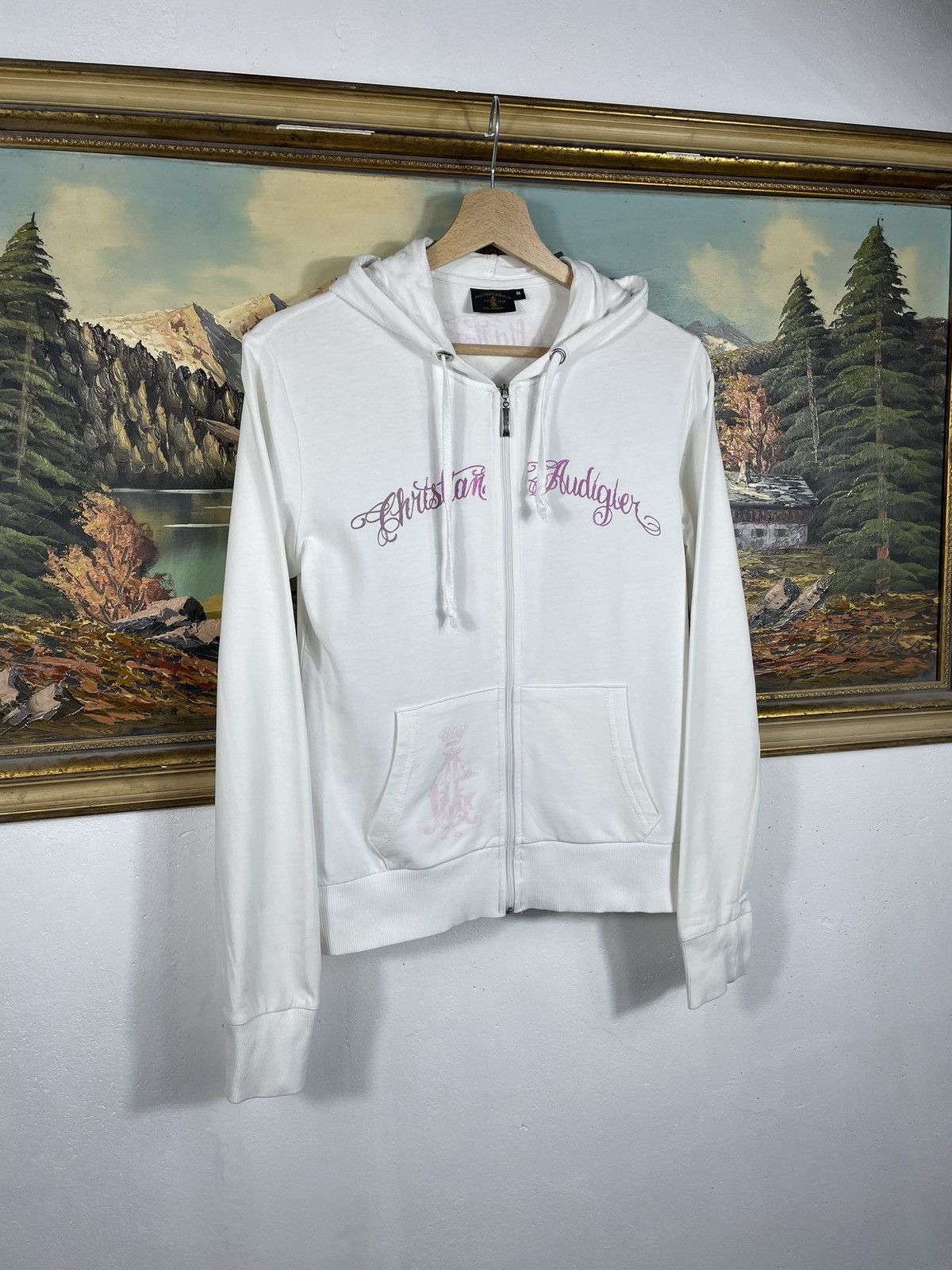 Christian Audigier × Ed Hardy × Vintage Ed Hardy Retro 00s Hoodie With Crystals Affliction Grunge Size M / US 6-8 / IT 42-44 - 4 Thumbnail