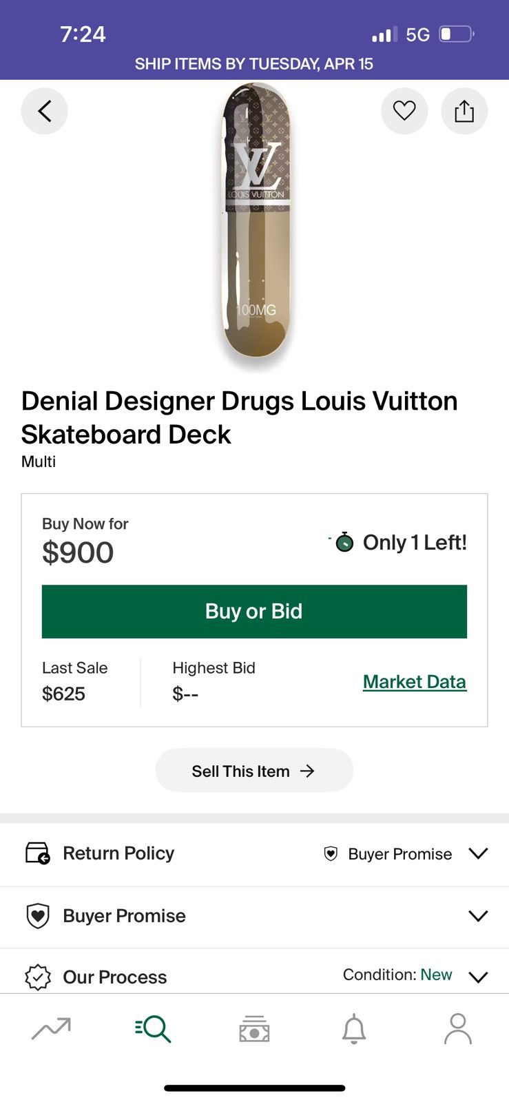 Designer × Louis Vuitton Louis Vuitton x Denial skate deck Size ONE SIZE - 6 Thumbnail