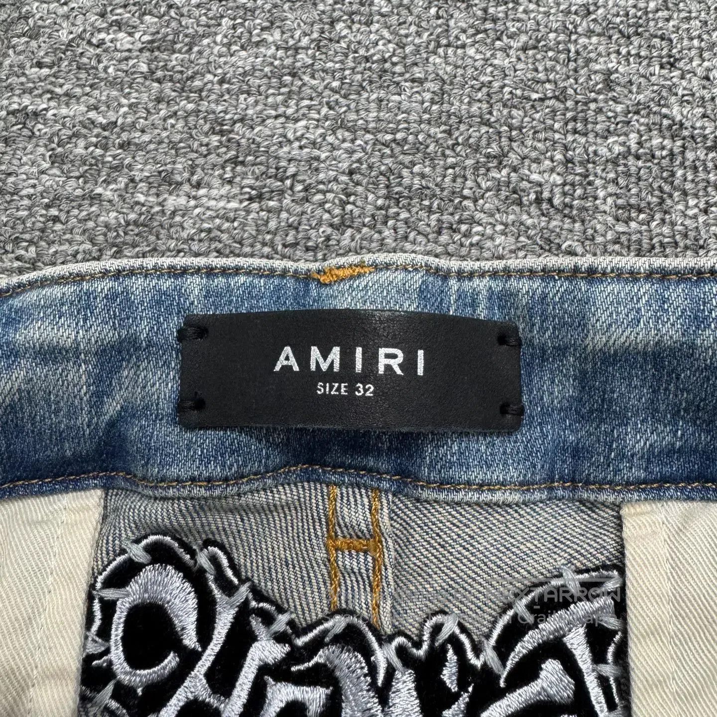 Amiri AMIRI Embroidered Leather Star Jeans. Size US 32 / EU 48 - 2 Thumbnail