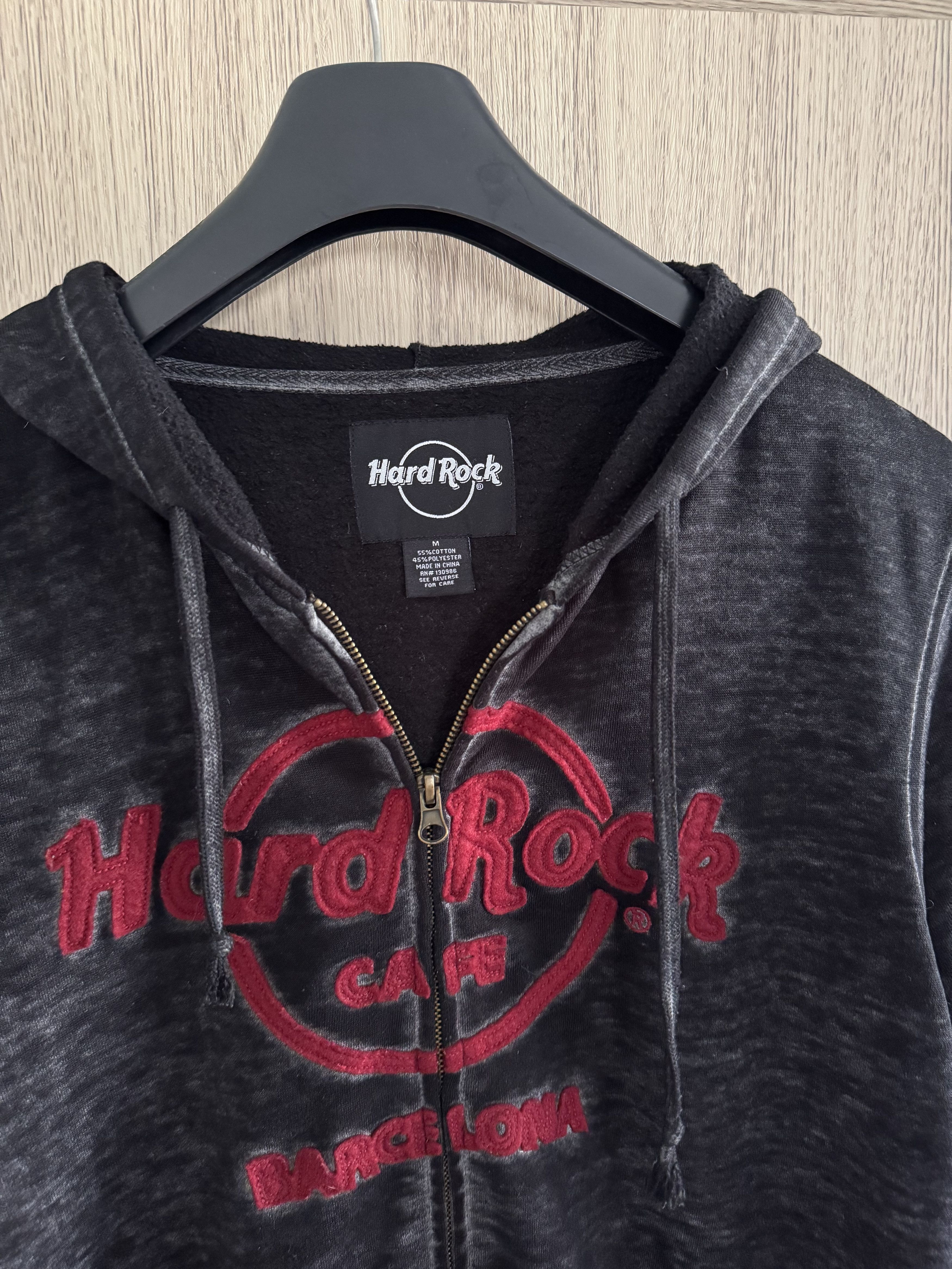 Hard Rock Cafe Vintage Hard Rock Barcelona Zip Up Washed Hoodie Size US M / EU 48-50 / 2 - 4 Thumbnail