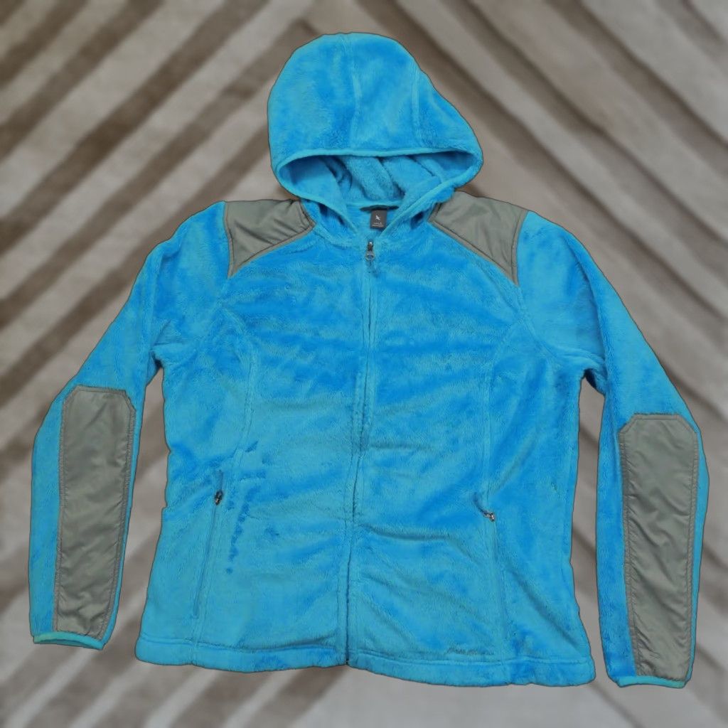 Eddie Bauer VINTAGE Eddie Bauer Hoodie Womens Large Blue Grey Full Zip Jacket Long Fleece Size L / US 10 / IT 46 - 1 Thumbnail