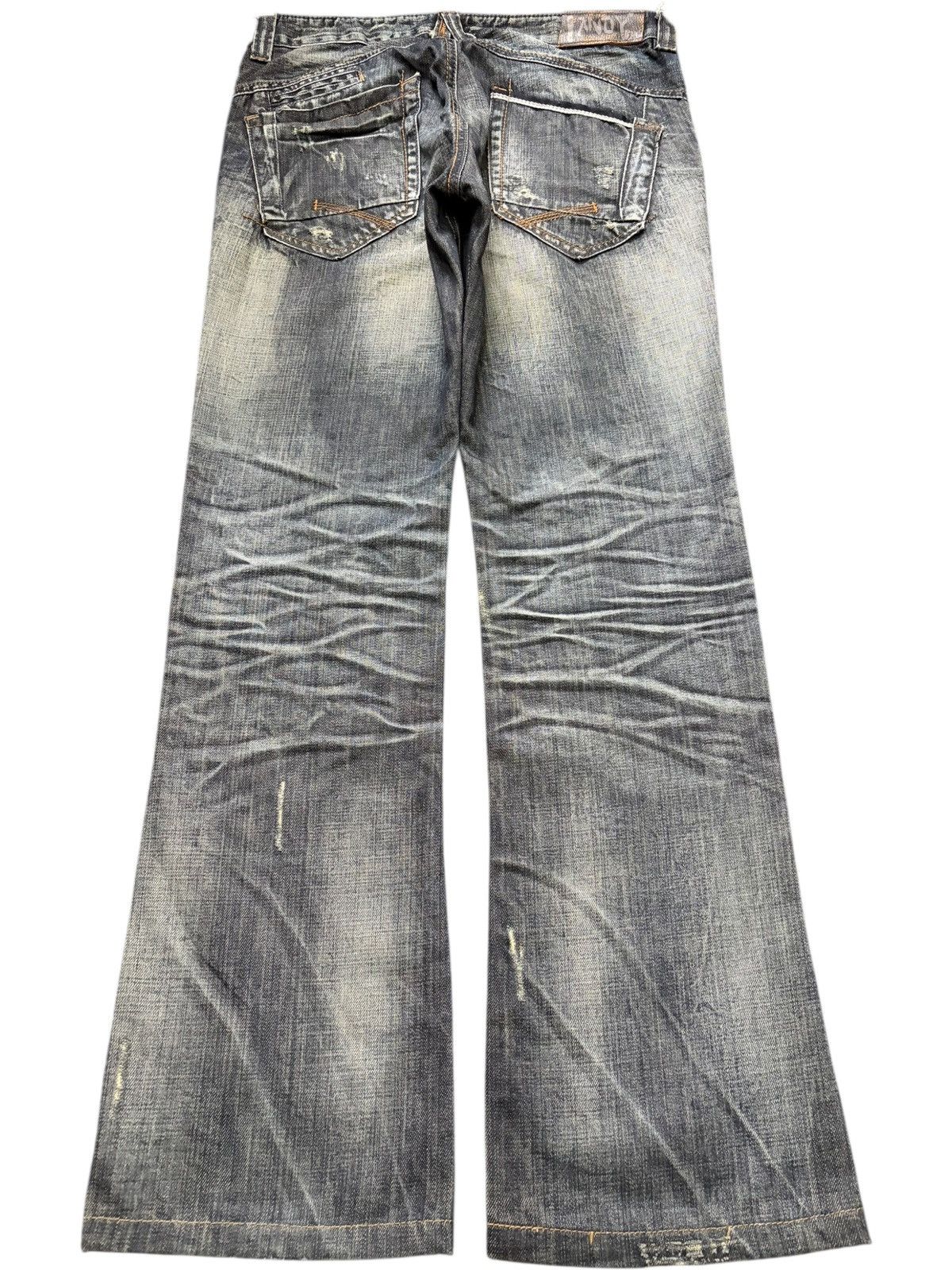 Tornado Mart Vintage Japanese Brand Faded Wash Distress Flare Jeans Size 31" - 2 Thumbnail