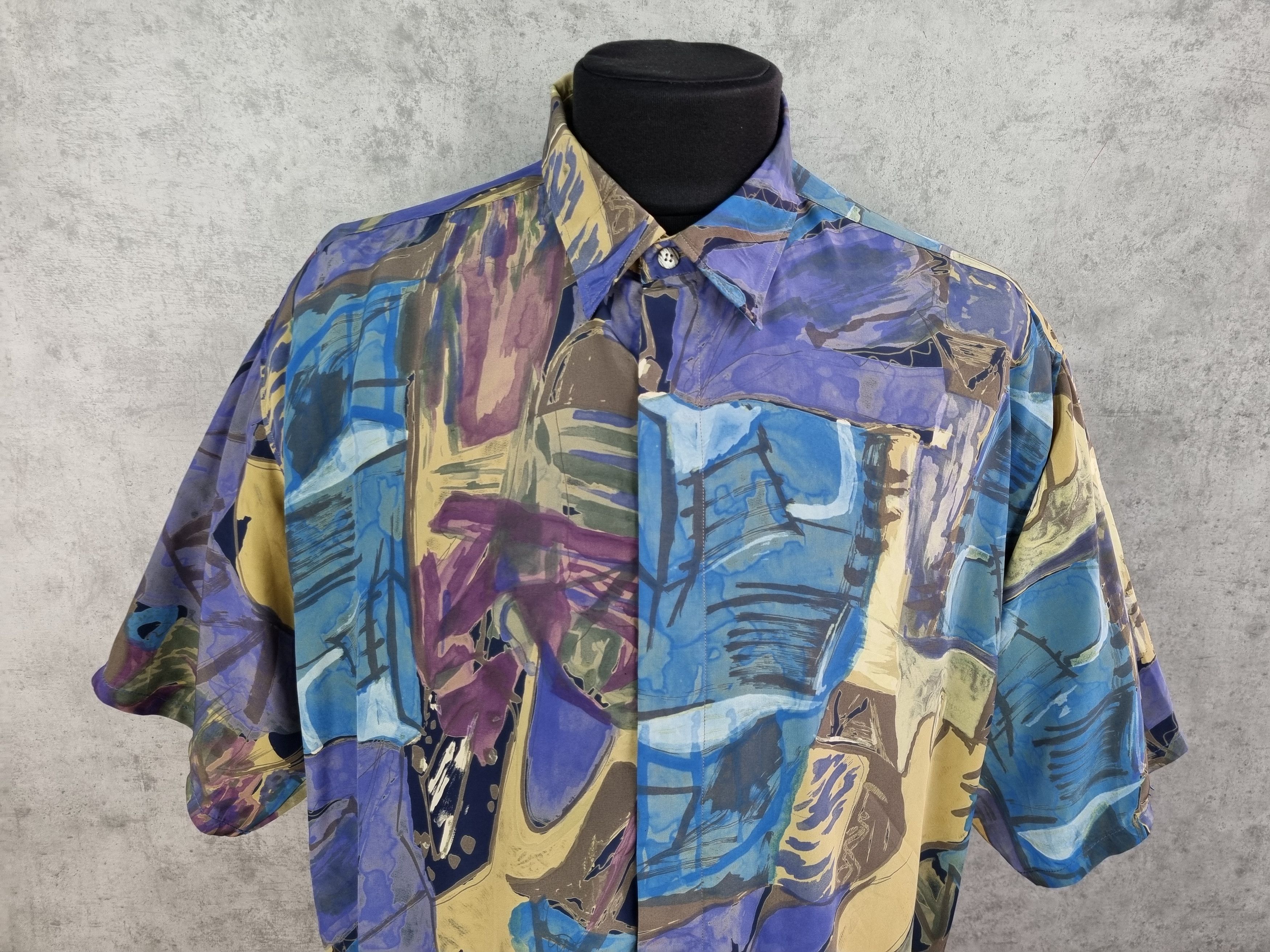 Other 90s Vintage Abstract Design Shirt Feels like SILK Dior Size US XXL / EU 58 / 5 - 4 Thumbnail