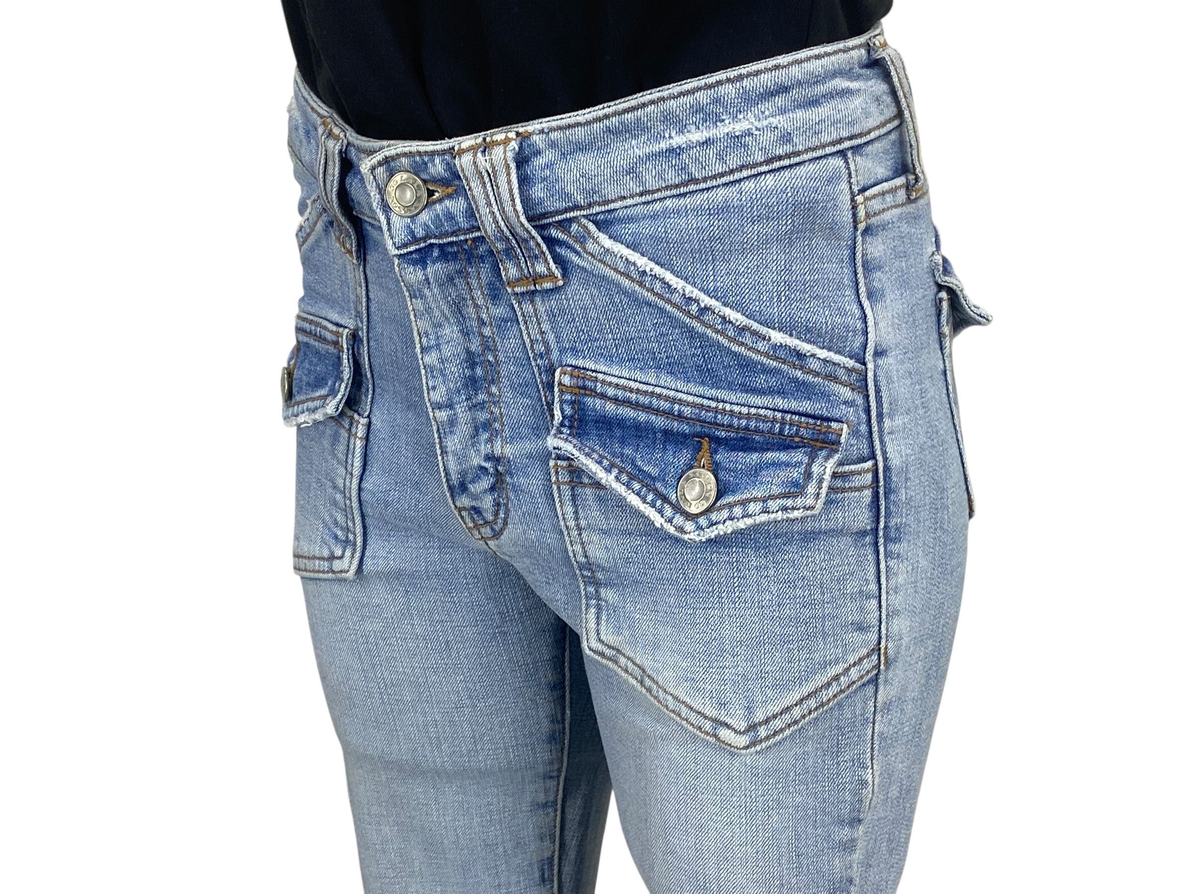 Japanese Brand Y2K Low Rise Flare Japanese Bootcut Light Wash Women Jeans Size 24" / US 00 / IT 34 - 5 Thumbnail